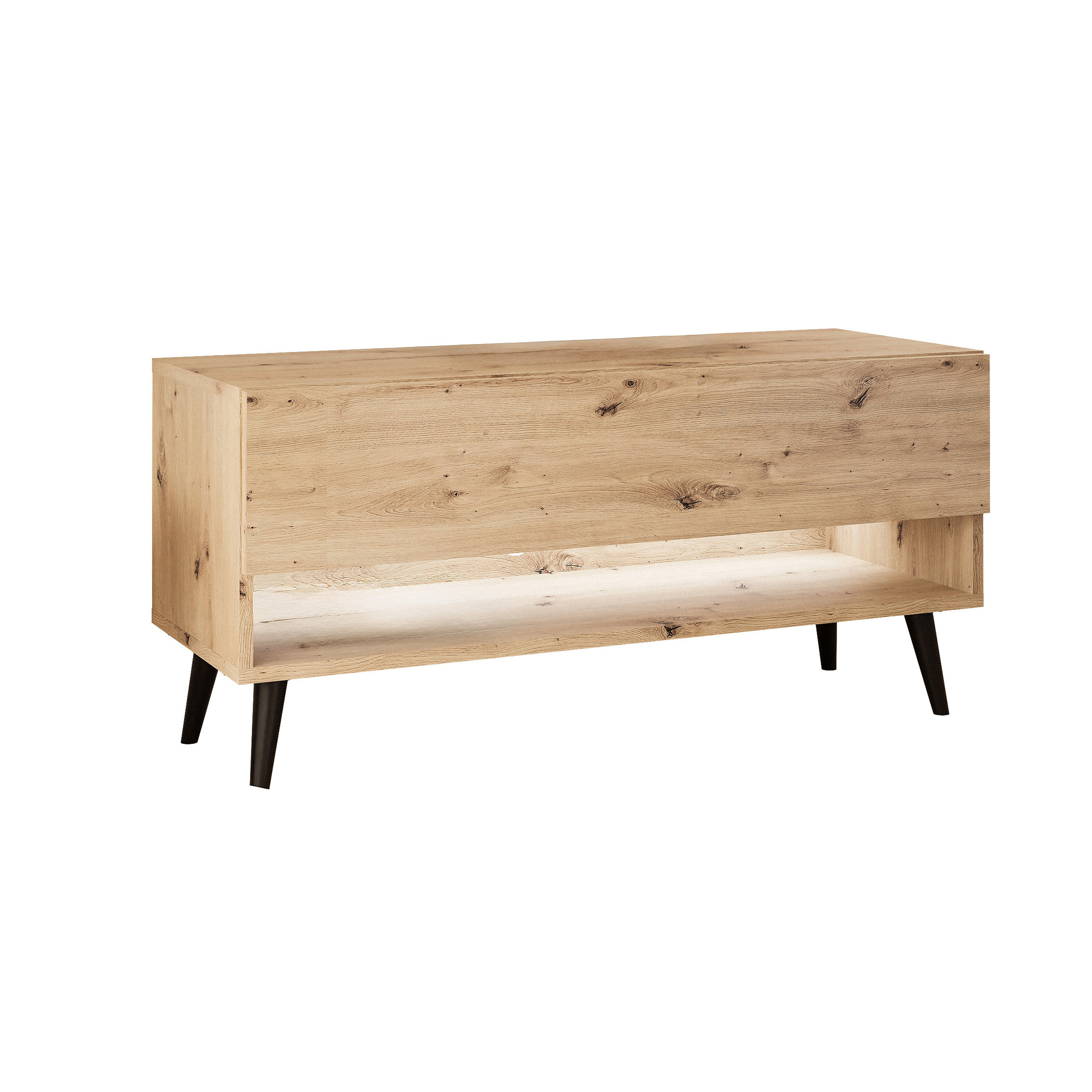 Szafka RTV CALANTE 90 cm dąb artisan nogi czarne skośne