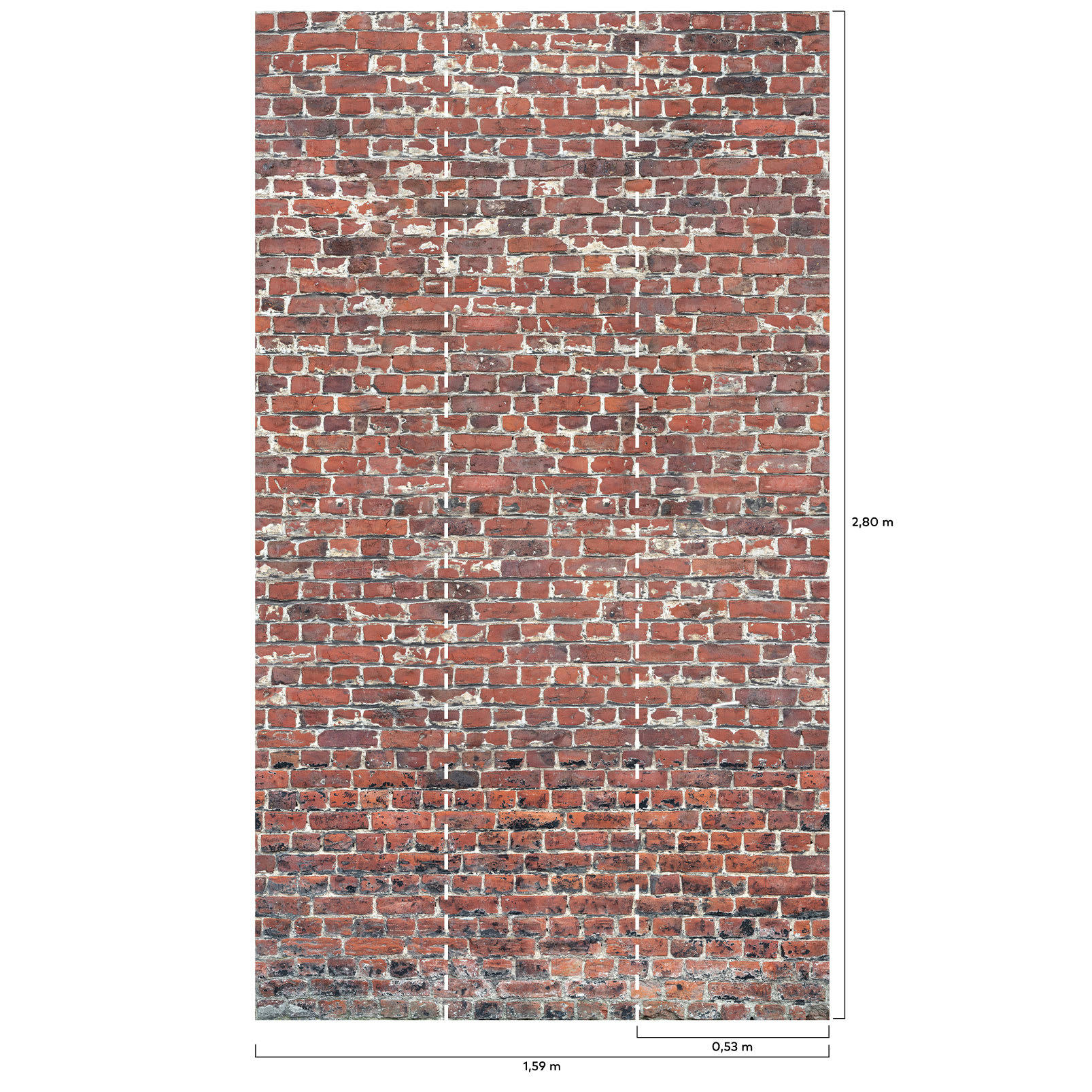 BRIQUES - Papier peint intissé mur de briques 159x280cm