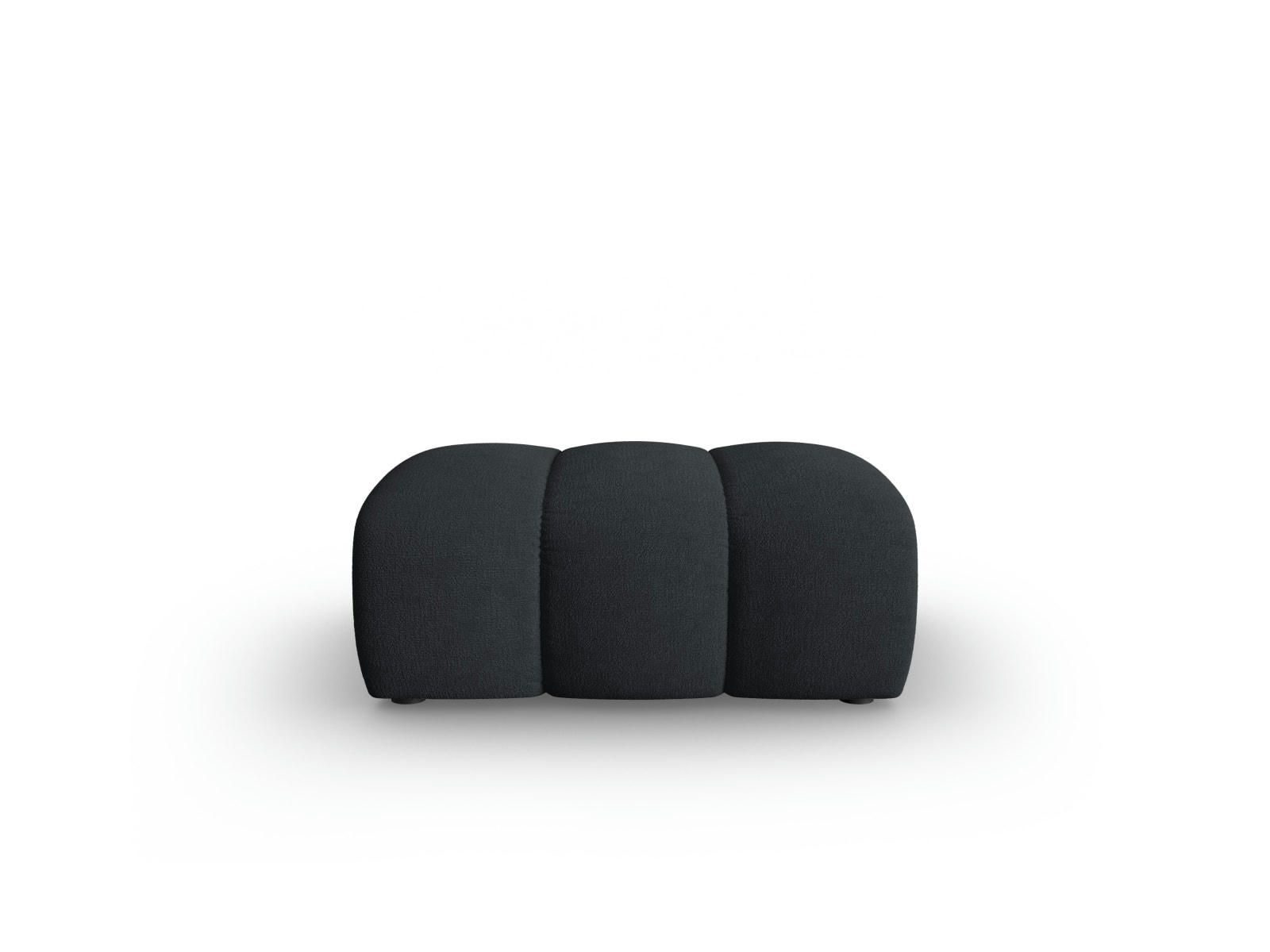 LUPINE - Pouf 1 place en tissu chenille noir