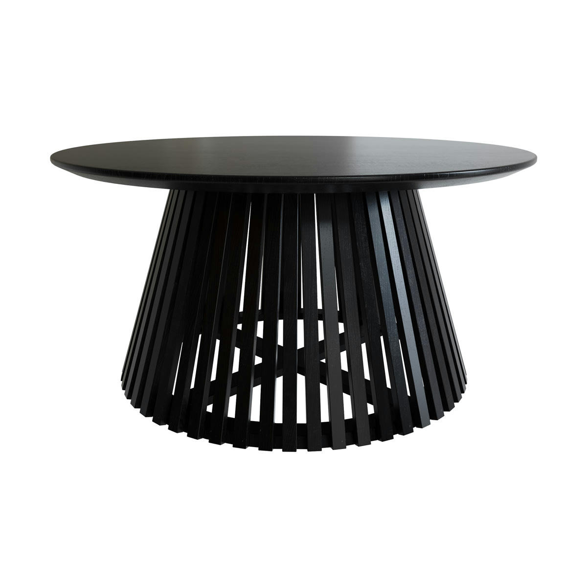 KÉPÈS - Table basse ronde noire en bois d