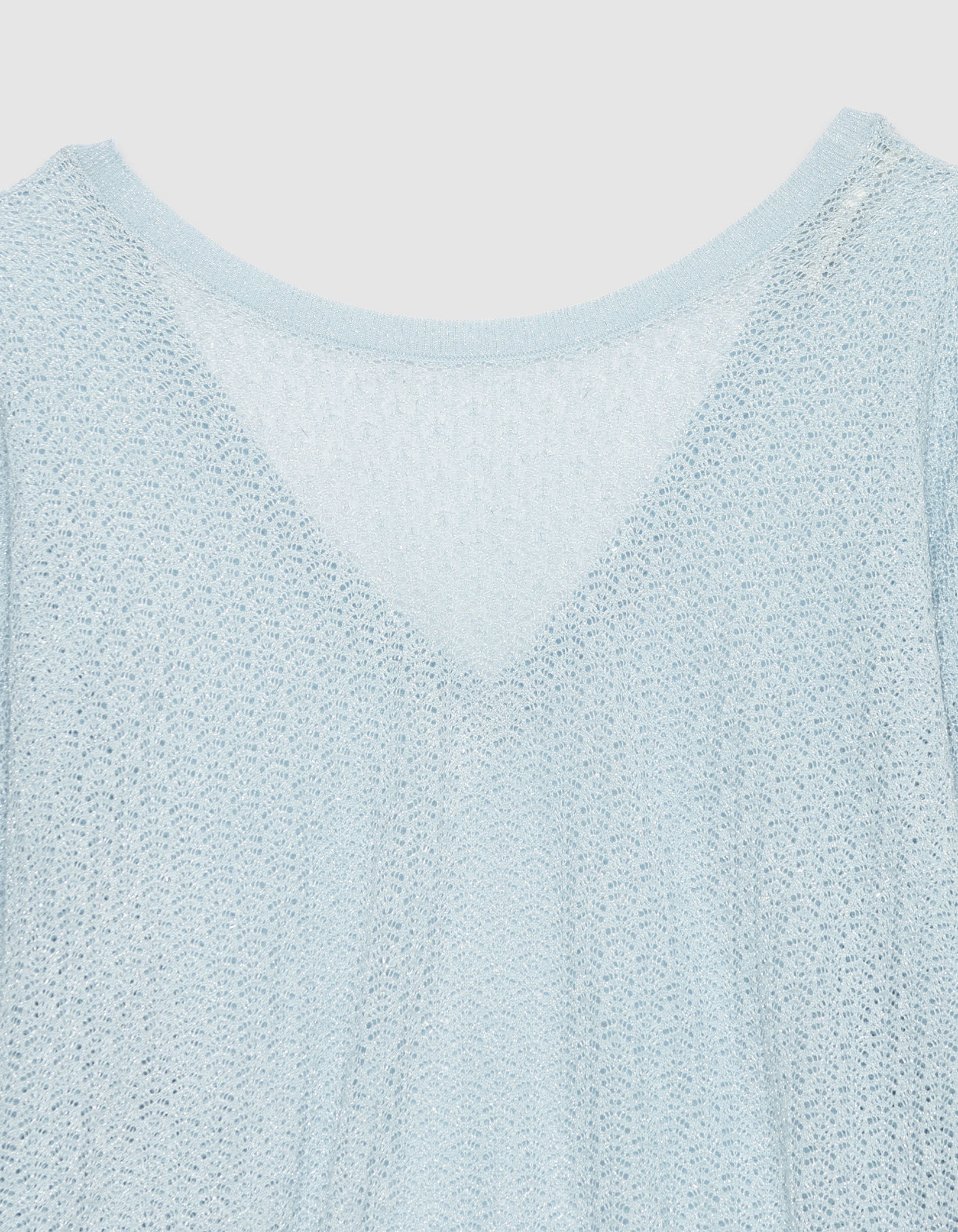 Pull chic beige tricot fantaisie pailleté ajouré Femme