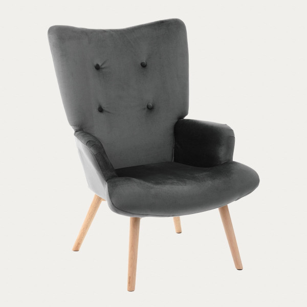 Fotel B2 MOSS PLUS 2w1 welurowy szary 70x95cm HOMLA