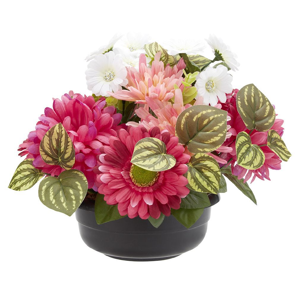 Coupe de fleurs artificielles 22 têtes rose