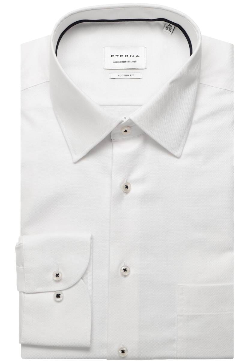 ETERNA Modern Fit Hemd weiss, Strukturiert