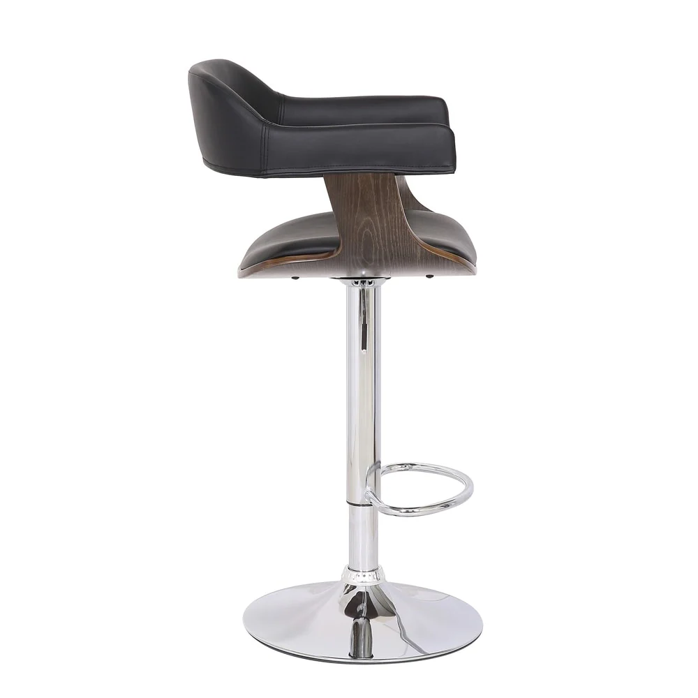 Contemporary Swivel Adjustable Oak Wood Barstool Set of 3