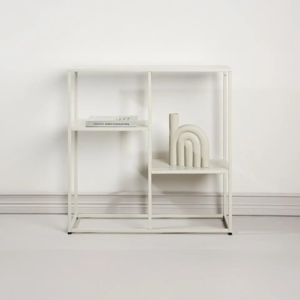 Sidetable Beige Metaal - 80x26x80cm - Staal