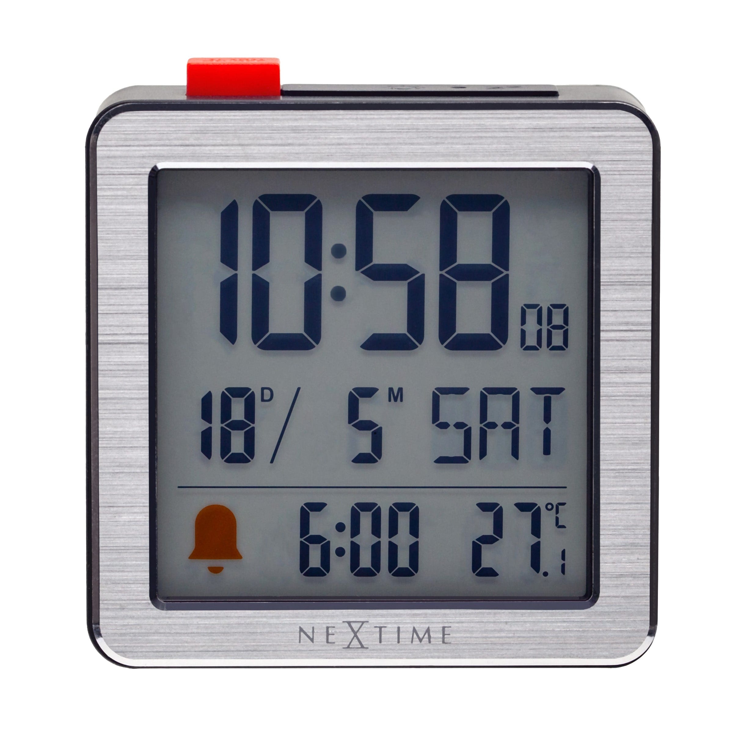 NeXtime - Digitale Tafelwekker 6x6,4x2,1 cm - RCC - temperatuur -