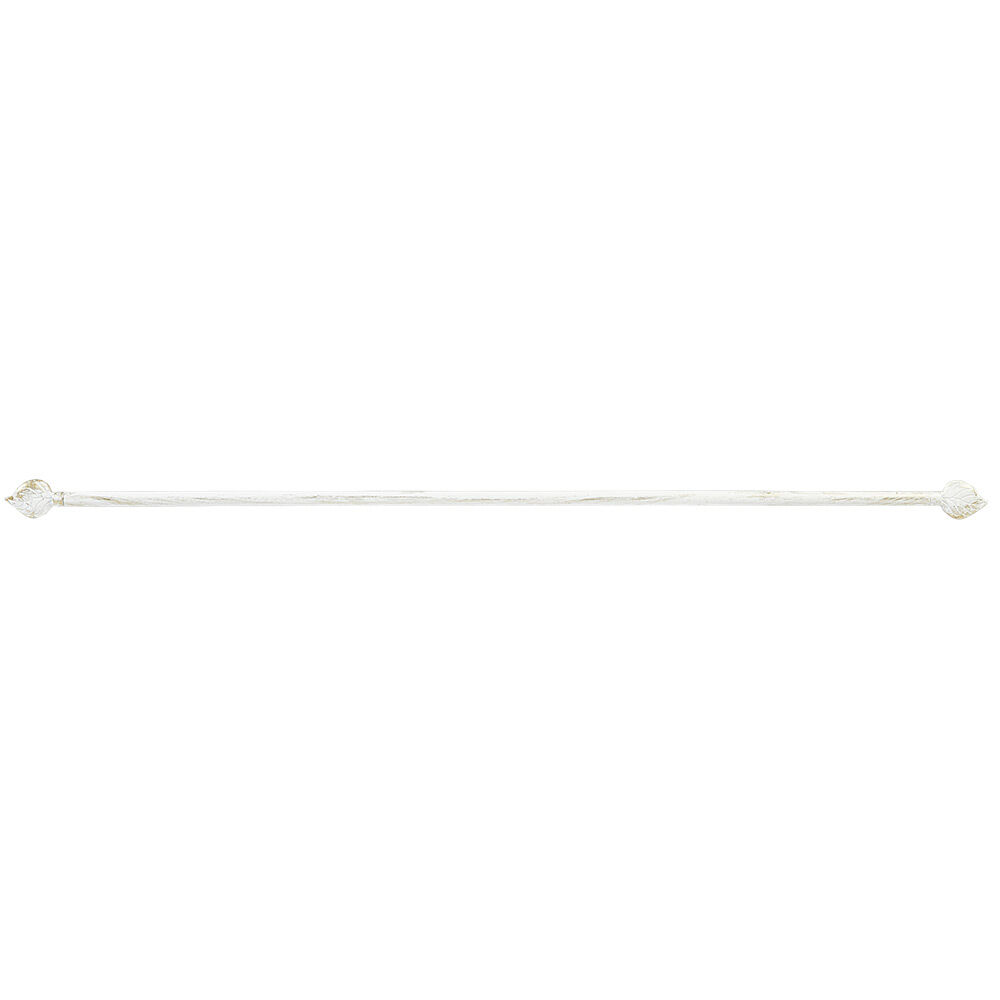 Tringle à vitrage Extensible 60-80 cm embout feuille blanc vieilli