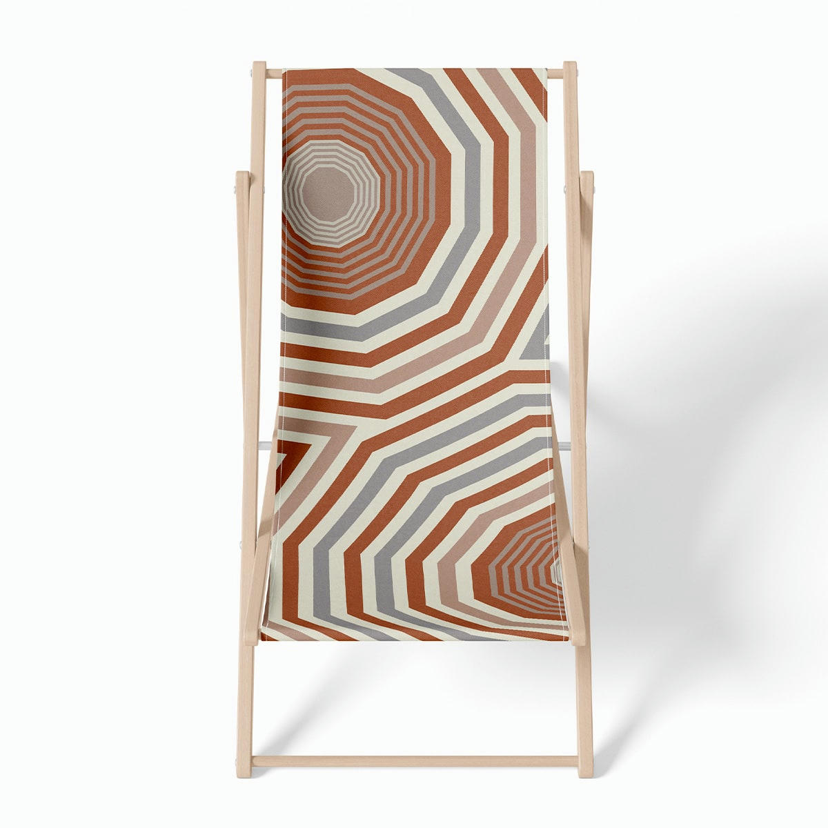 - Chilienne / Transat pliant graphique bois de hêtre orange