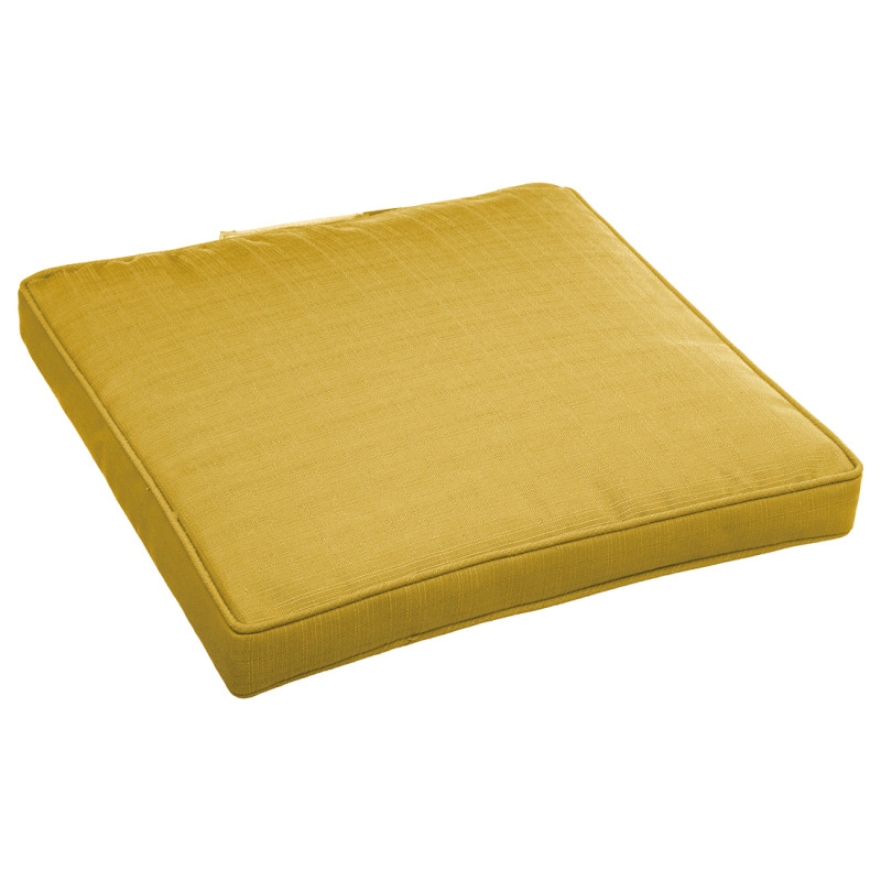Galette de chaise Koraï moutarde 40 x 40 cm