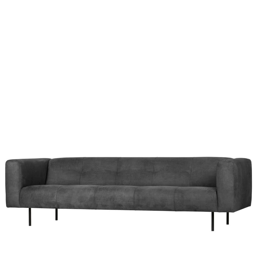 SKIN - Canapé 4 places en simili gris foncé