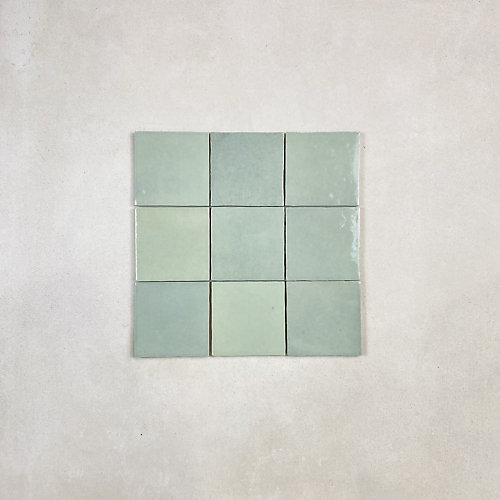 Carrelage mural Effet Zellige Vert CROGIOLO ZELLIGE 10x10 Turchese - Les Carreaux de Jean