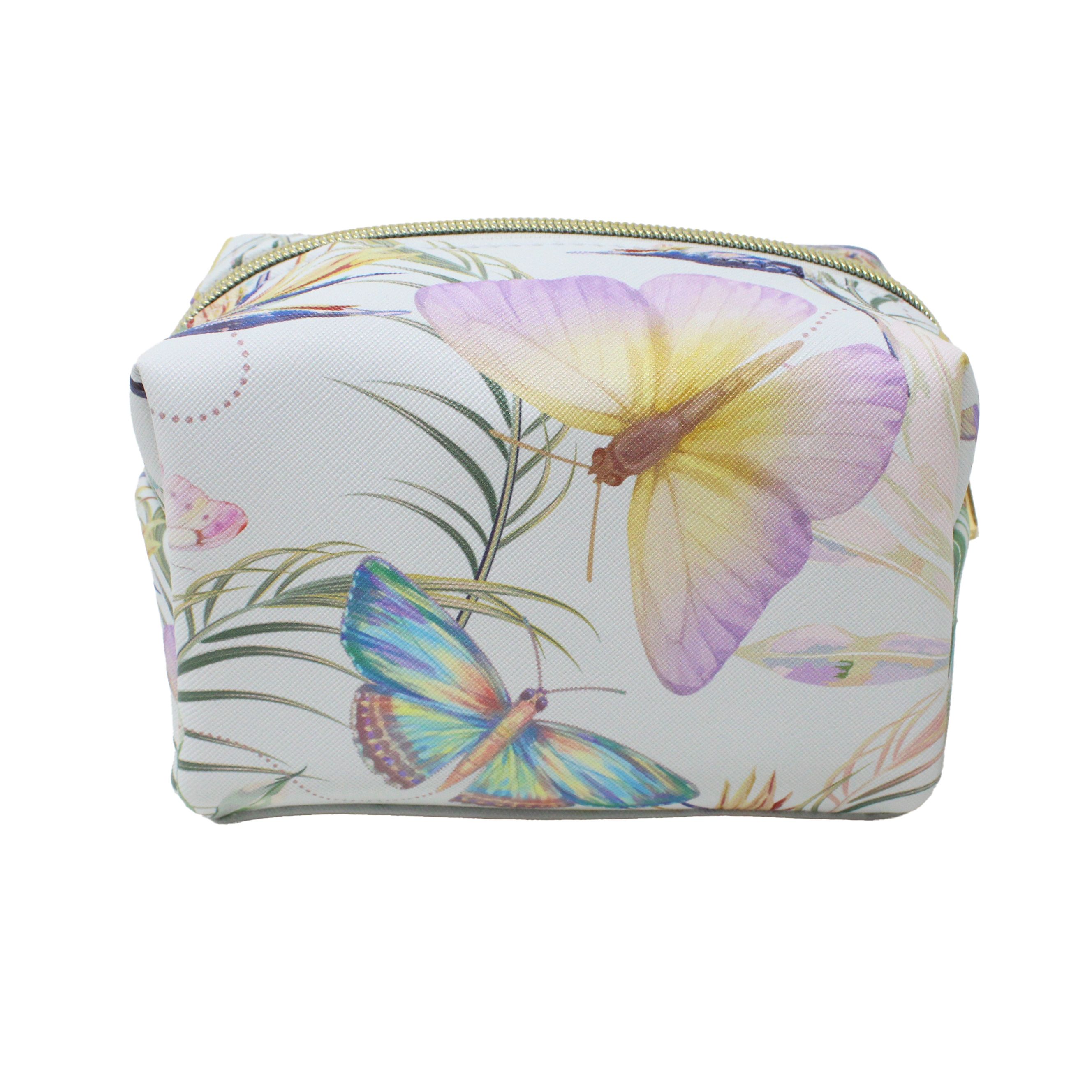 Danielle Creations Small Blue Zip Toiletry Bag Butterfly