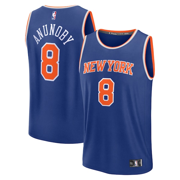 OG Anunoby New York Knicks  Fast Break Replica Player Jersey - Icon Edition - Blue