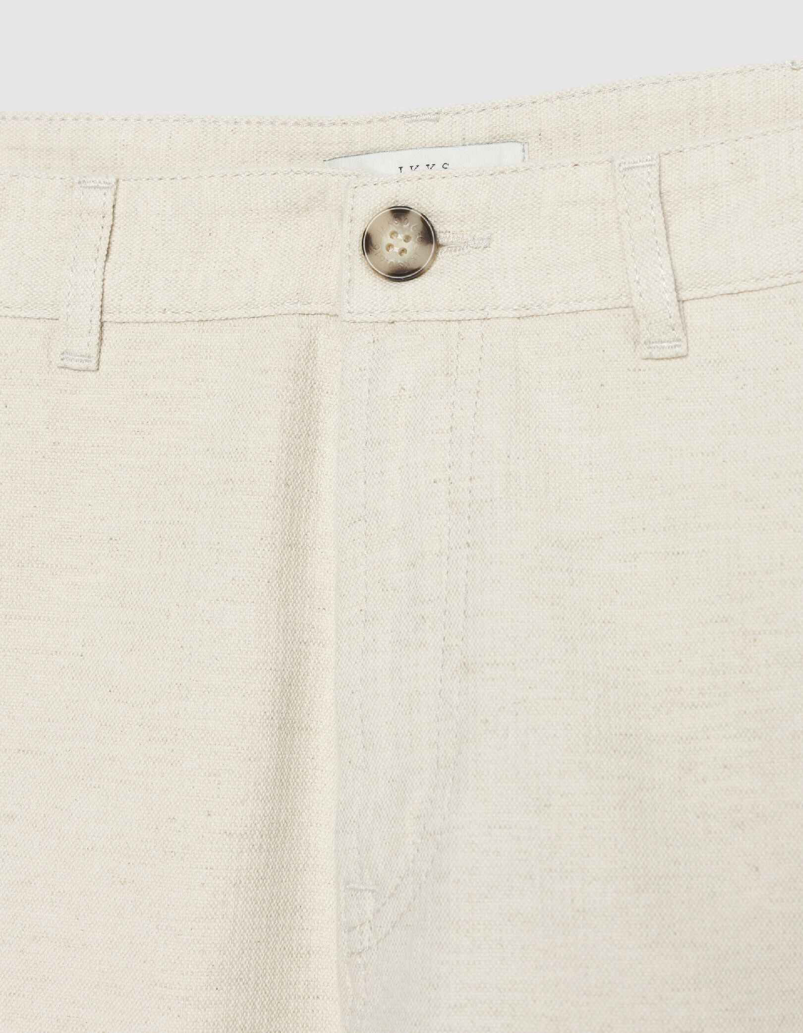 Pantalon tapered beige coton et lin Homme