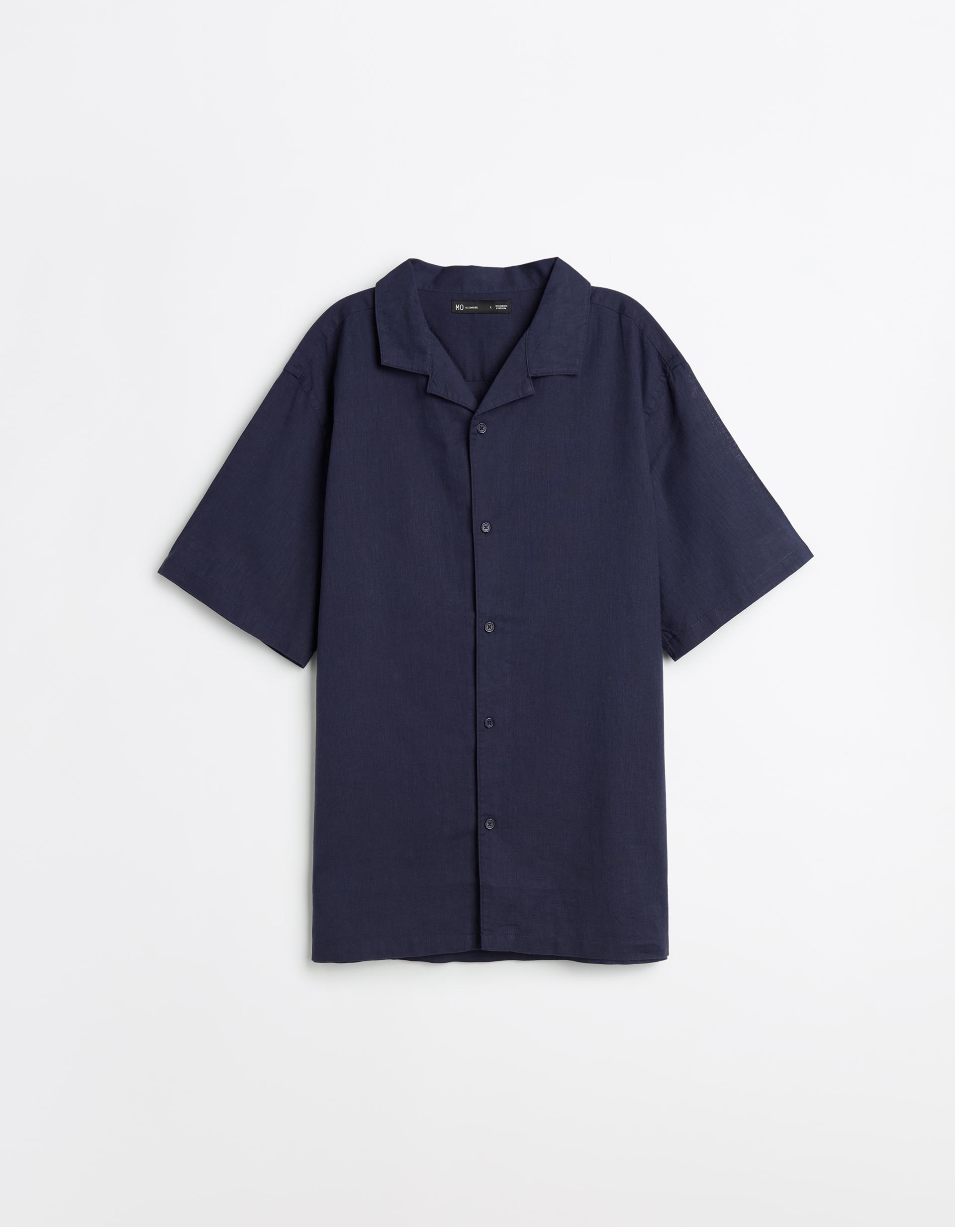 Camisa com Linho, Homem, Azul Escuro