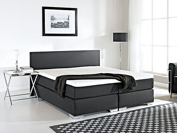 Lit Boxspring Tissu PRESIDENT 180 x 200 cm Noir