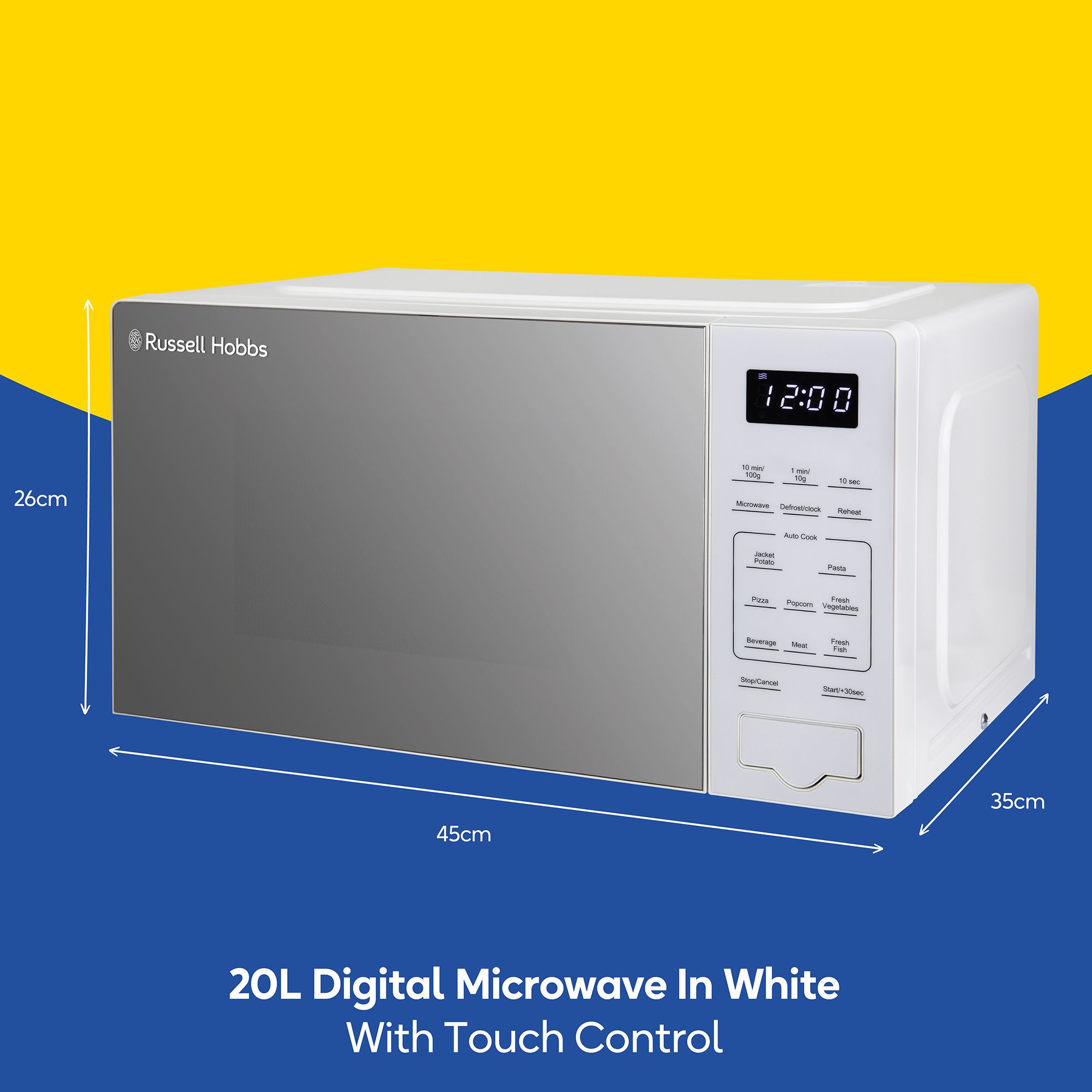 Russell Hobbs Digital Microwave 20L 800W with Touch Control RHMT2005-M
