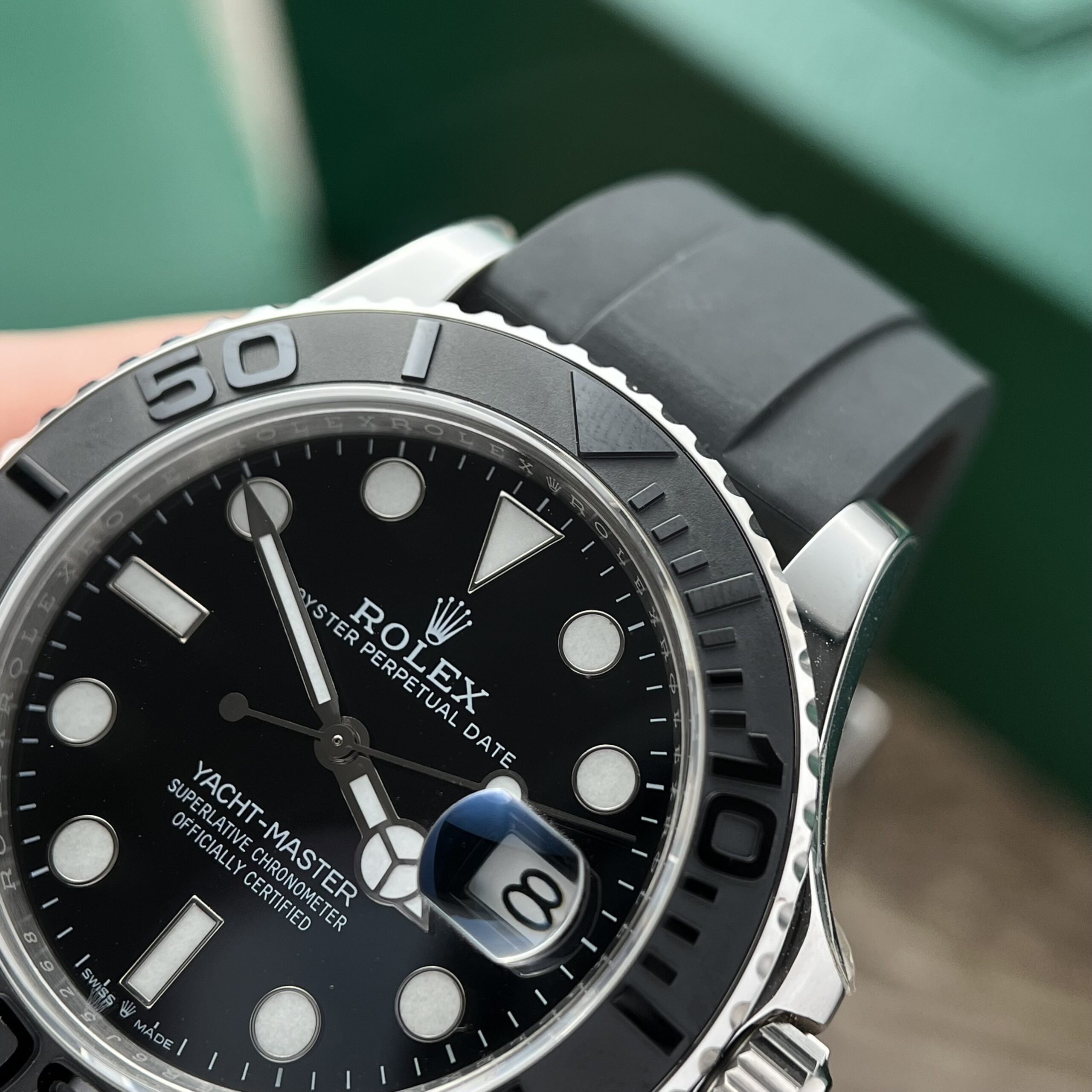 Rolex Yacht-Master 316L Steel Black Dial 40mm Oysterflex EWF Replica