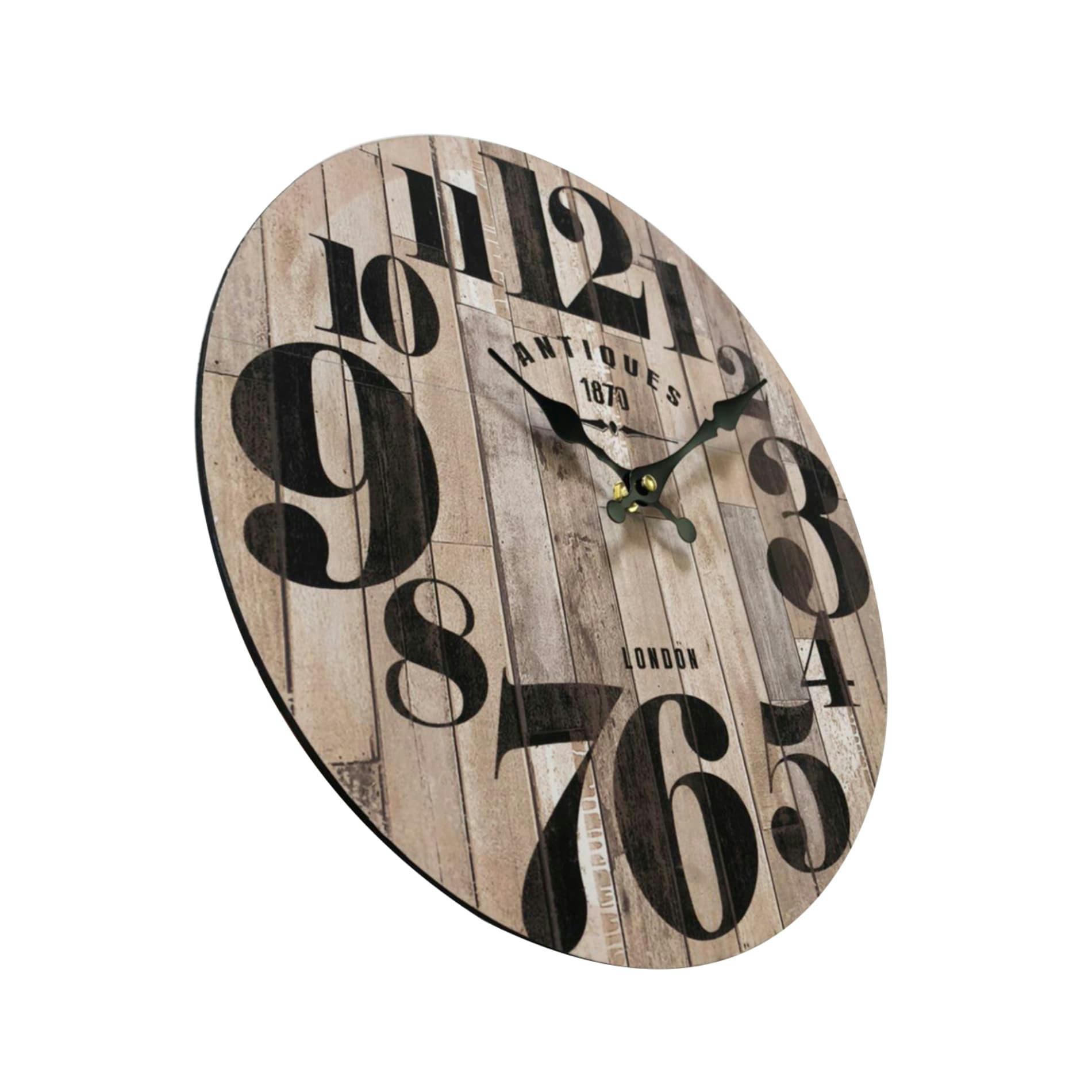 - Horloge murale effet bois marron noir et gris ø 33,8 cm