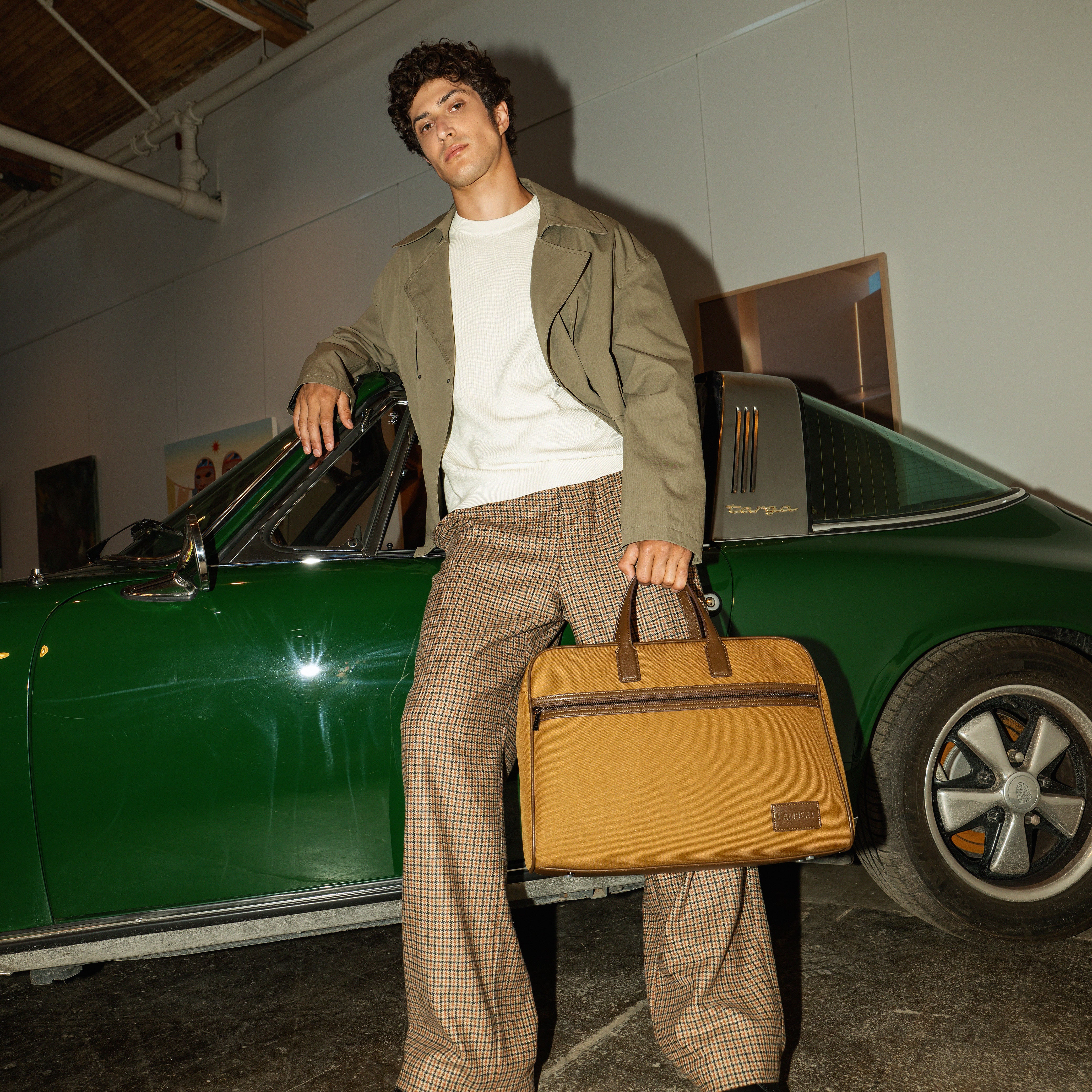 The Sloane – Briefcase in Breenmix Canvas