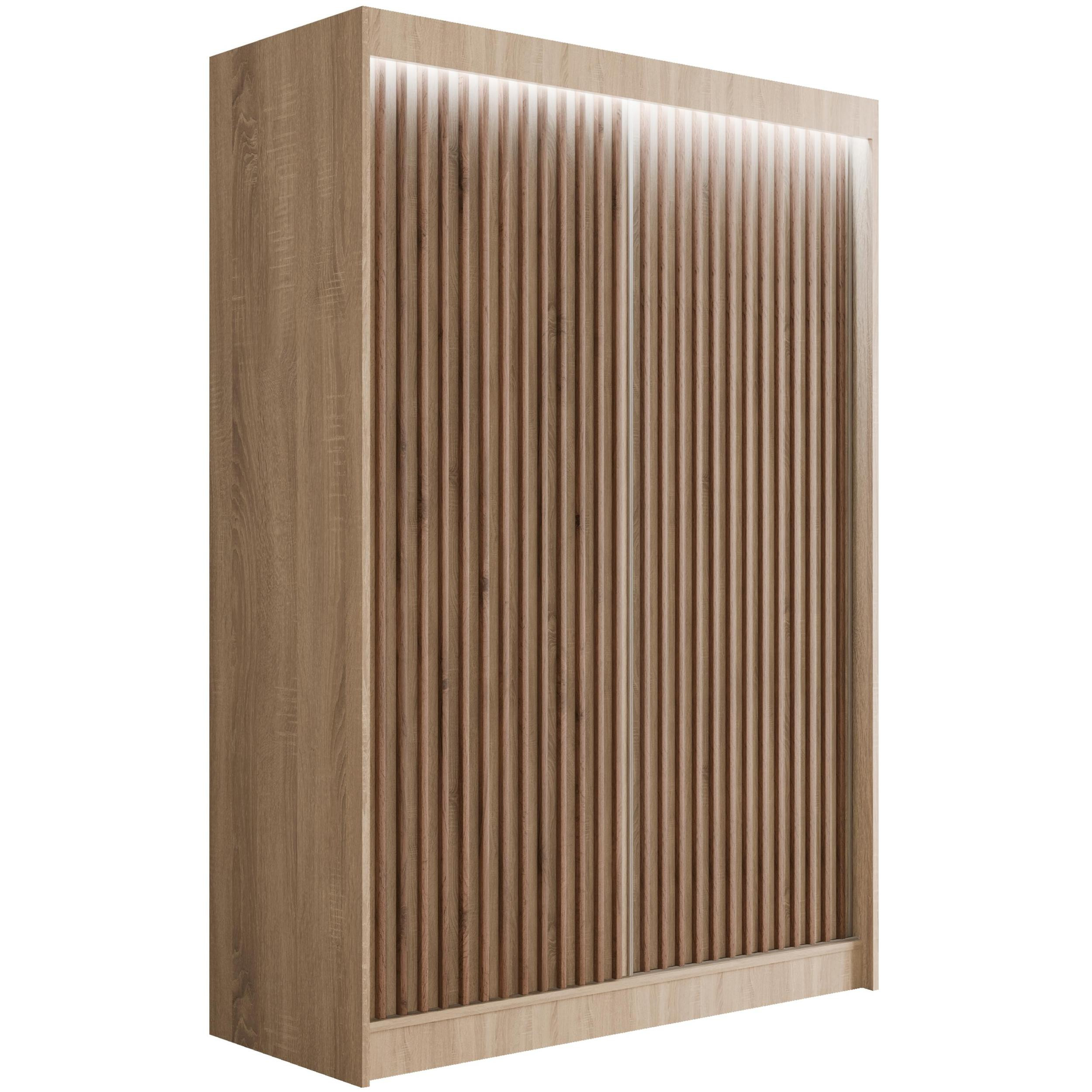 Szafa LED z drzwiami przesuwnymi i lamelami VILANv2 150 x 215 cm