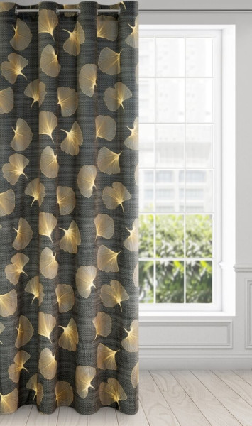 Zasłona OFELIA 140x250 cm liście miłorzębu do salonu