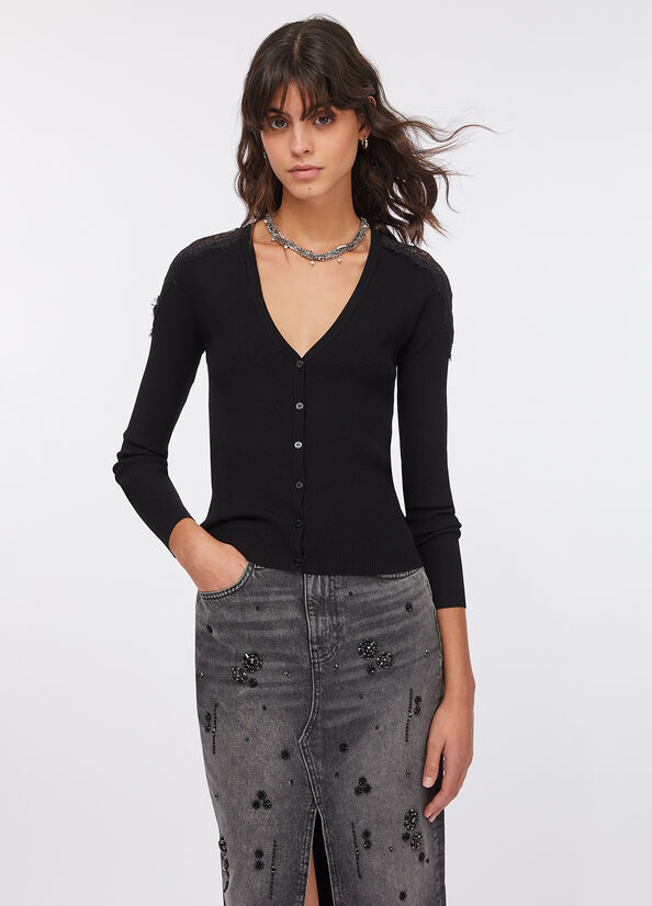 Cardigan con pizzo