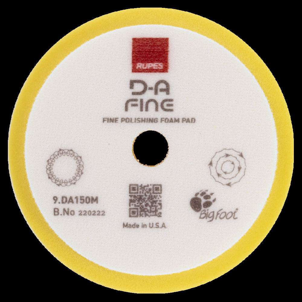 Rupes D-A FINE High Performance Fine Finishing Foam Pad, Yellow