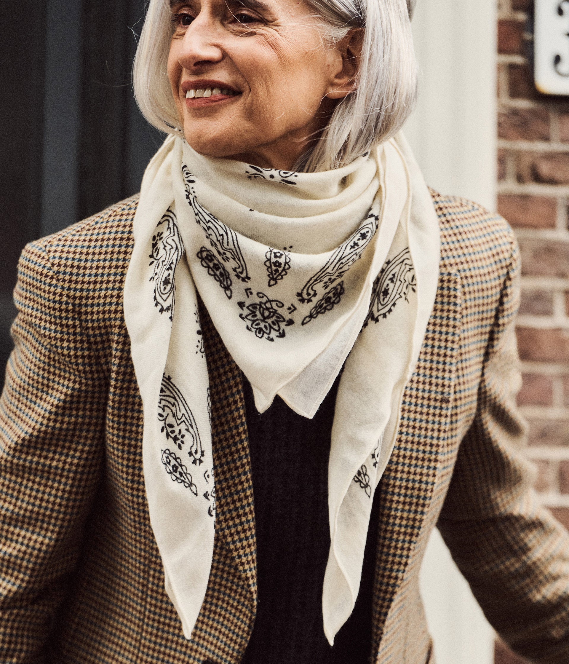 Foulard en laine écru Bandit