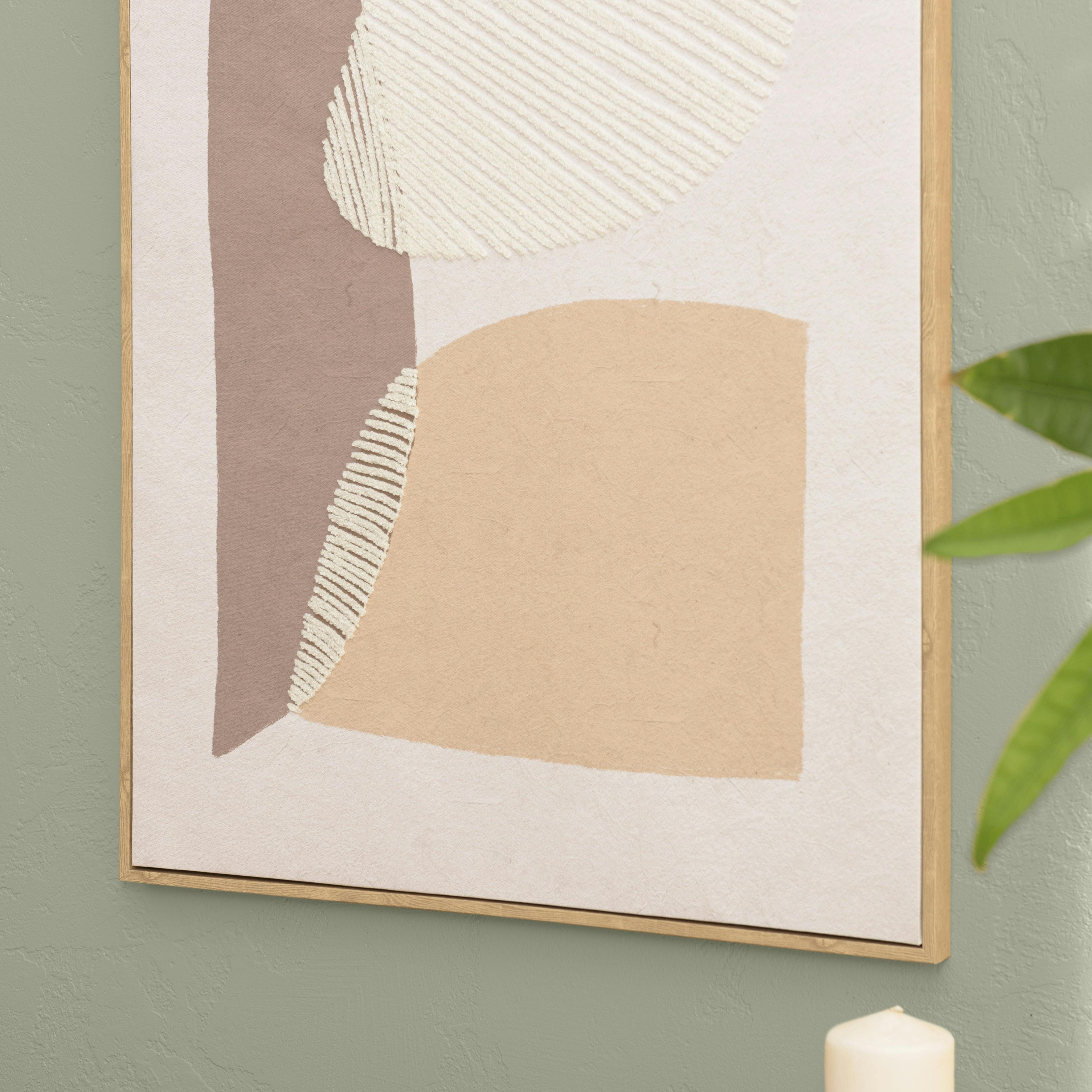Tableau abstrait broderie tuftée 63 x 93 cm
