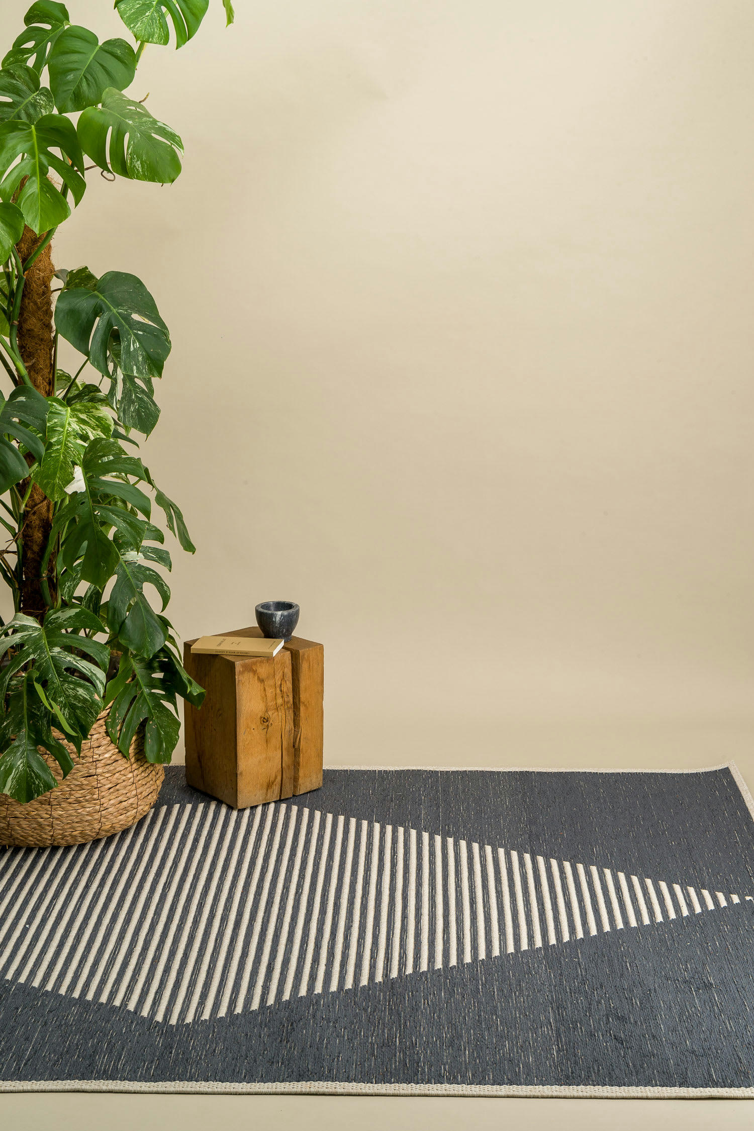 DIATONIQUE - Tapis intérieur et extérieur style scandinave bleu nuit 153x230