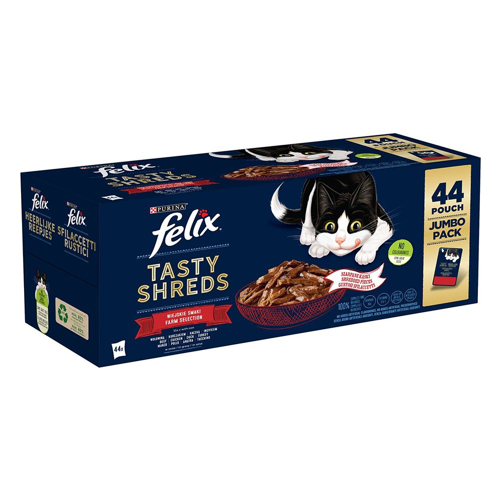 Felix Tasty Shreds Jumbo Pack 44 x 80g