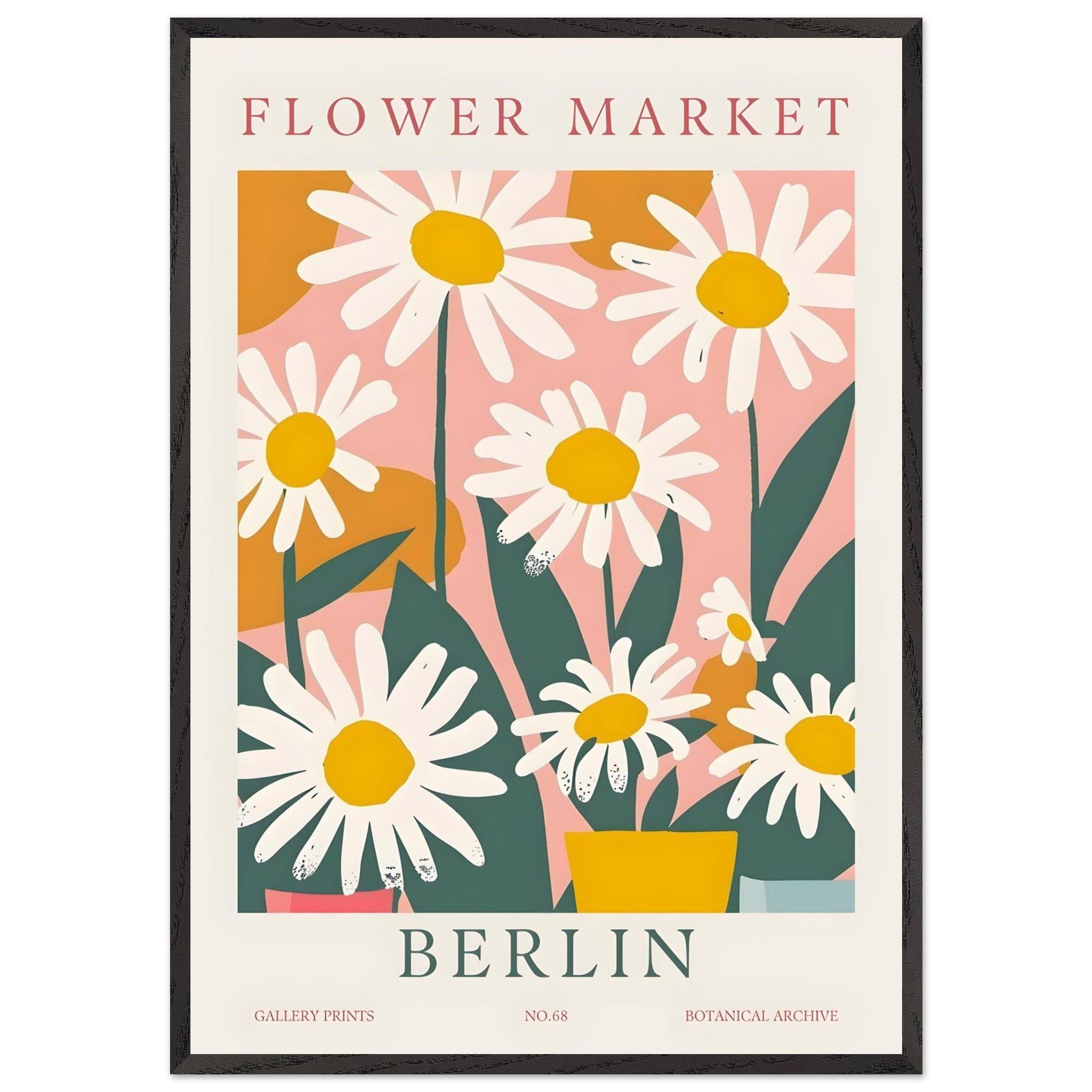 Artfulprints Poster met Lijst Flower market - Berlin II  - 70x100 cm - Meerkleurig