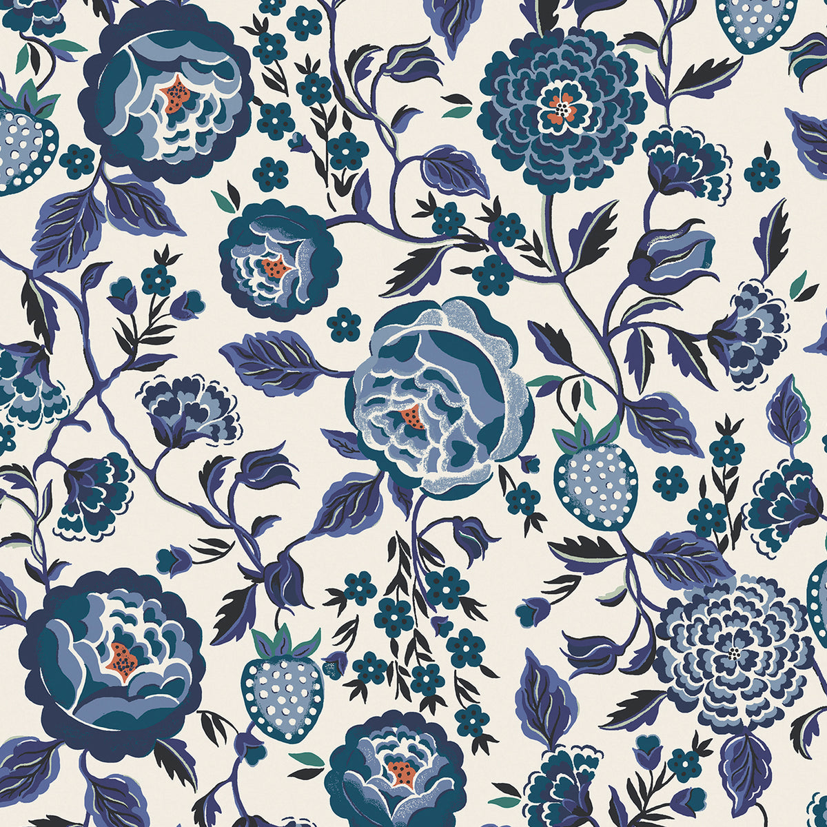 Cath Kidston Vliesbehang - Strawberry Garden Blue