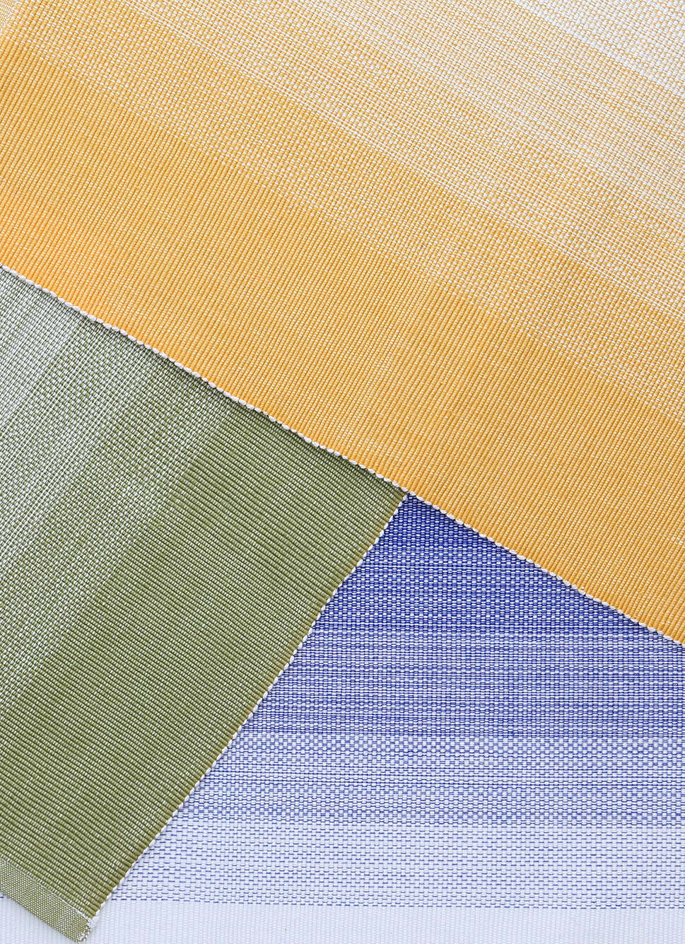 SET DE TABLE EN COTON TISSÉ CÔTELÉ EFFET TIE & DYE BLEU