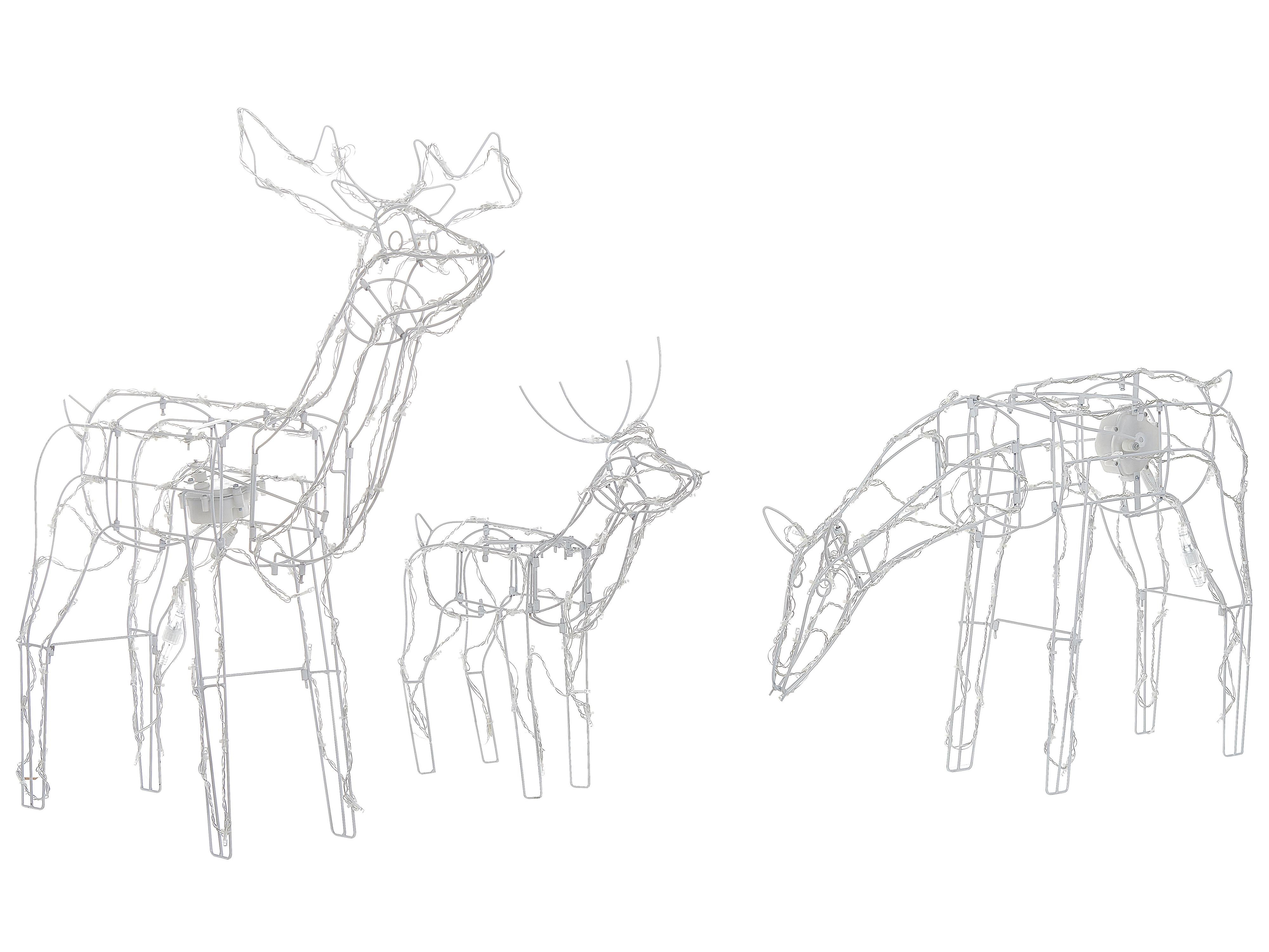Outdoor Decoration LED MIKKELI Animated Reindeer 76/47/52 cm White