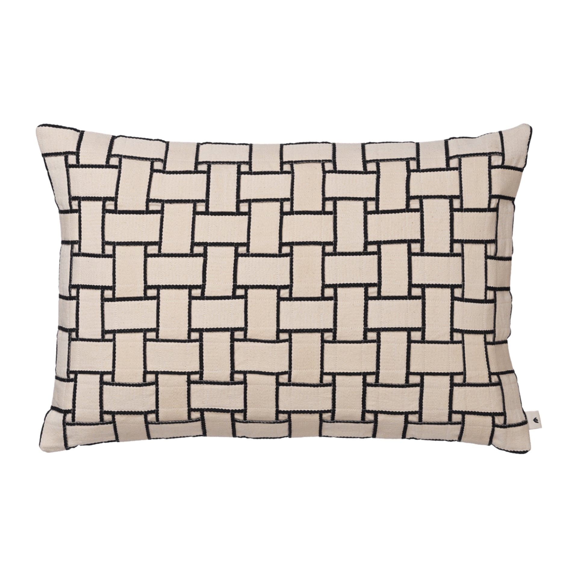 Ferm Living Lattice Sierkussen - Rechthoekig - Off-White / Black