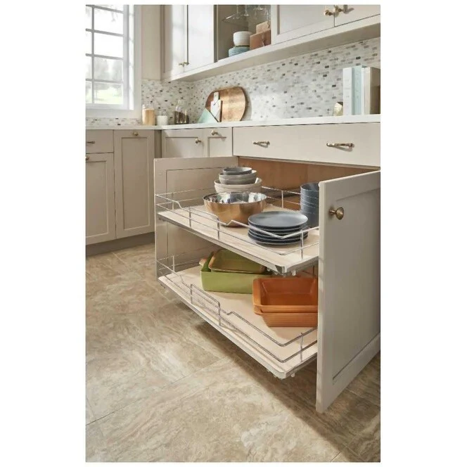 Rev-A-Shelf 5330 Series 32-1/2 Inch Pull Out Cabinet Organizer Basket