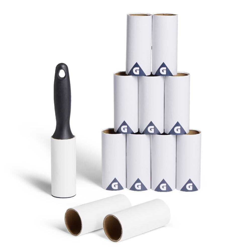 Lot de 11 rouleaux adhésifs papier   brosse polypropylène blanc   noir