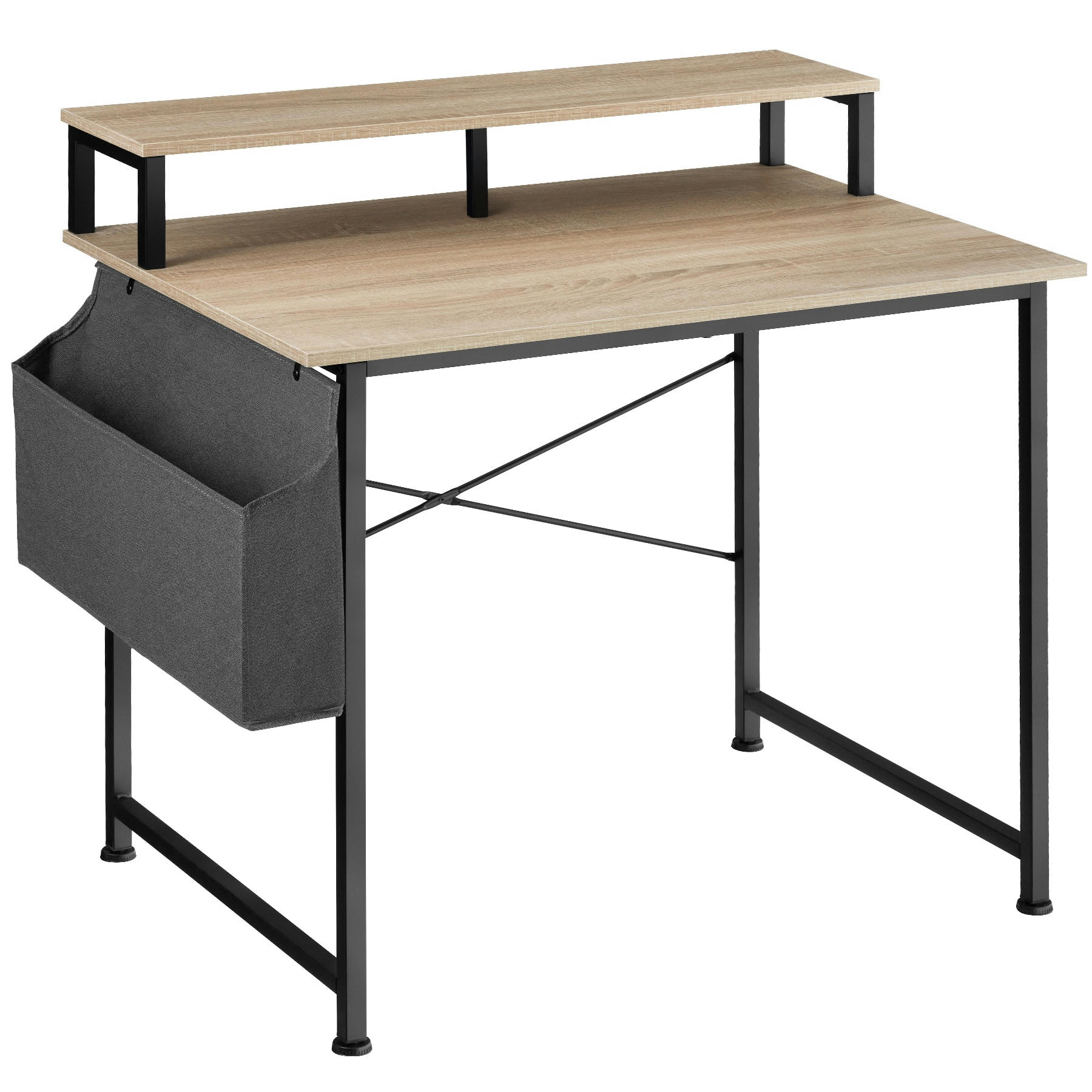 - Bureau Style industriel Bois clair industriel, Chêne Sonoma