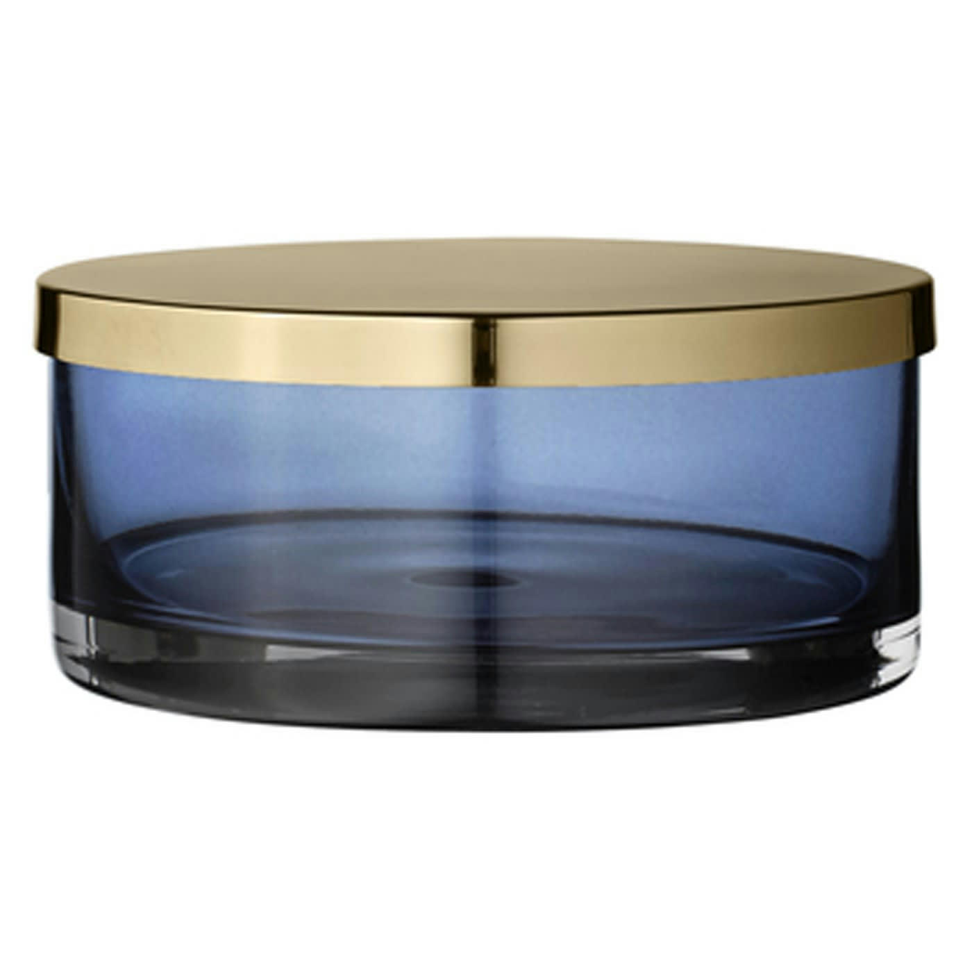 TOTA - Boite verre et laiton D15,5cm