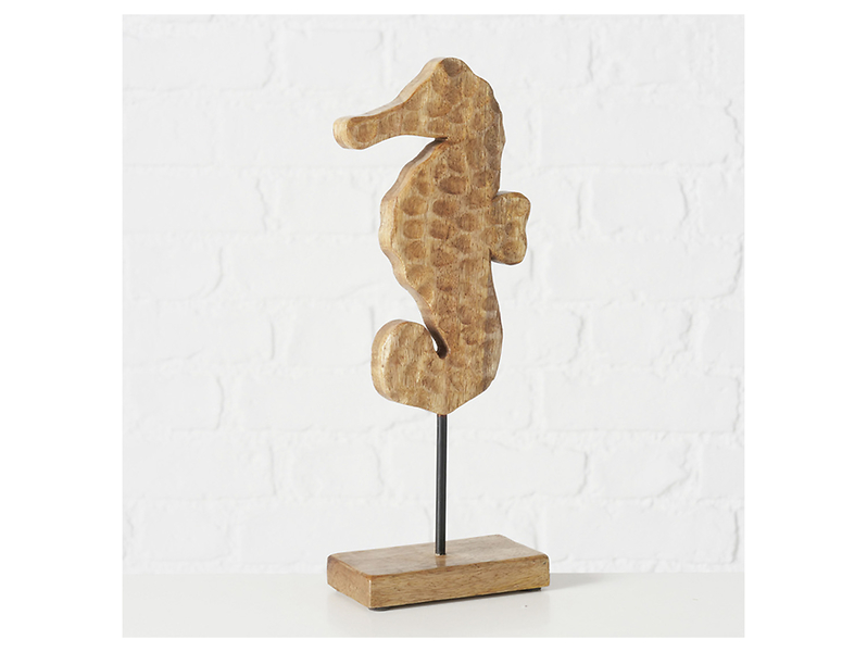 Dekoracja stojąca drewniana Seahorse 31 cm