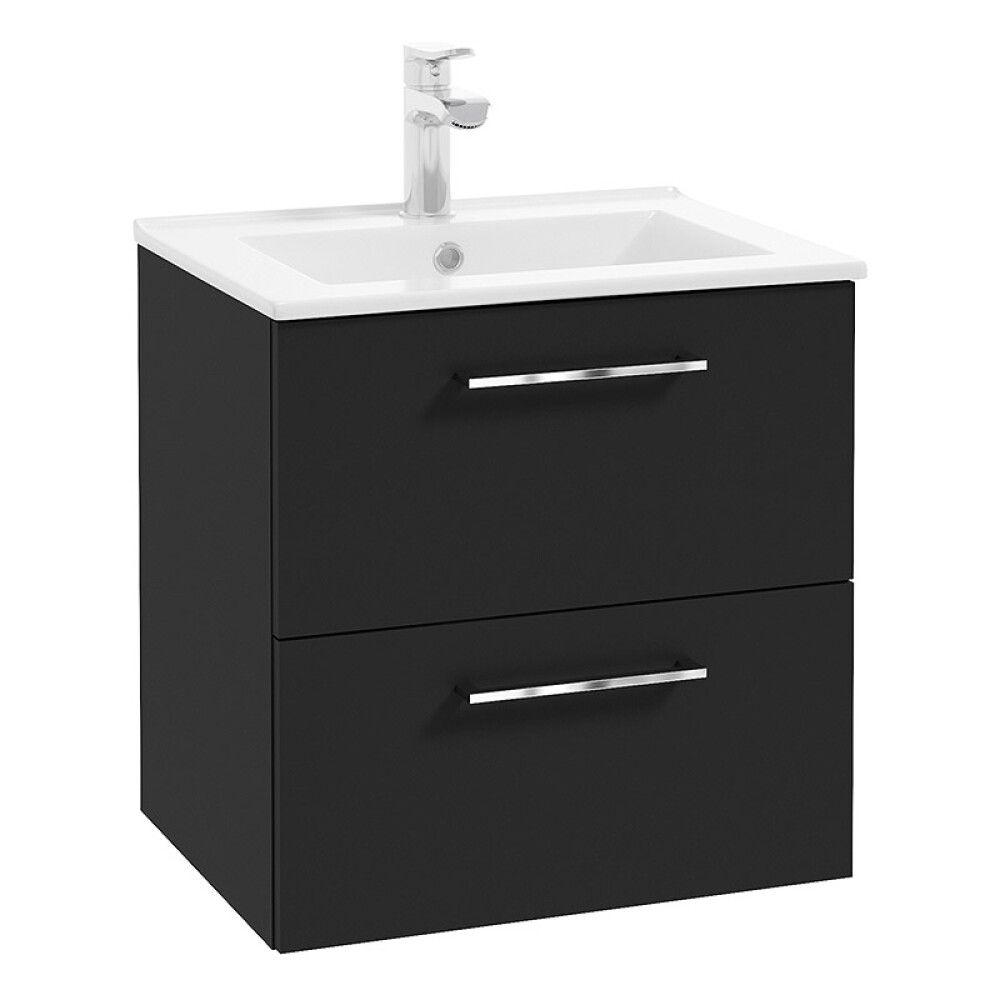 SERVANTSKAP RIVA AGNES MED TO SKUFFER 50CM SVART MATT