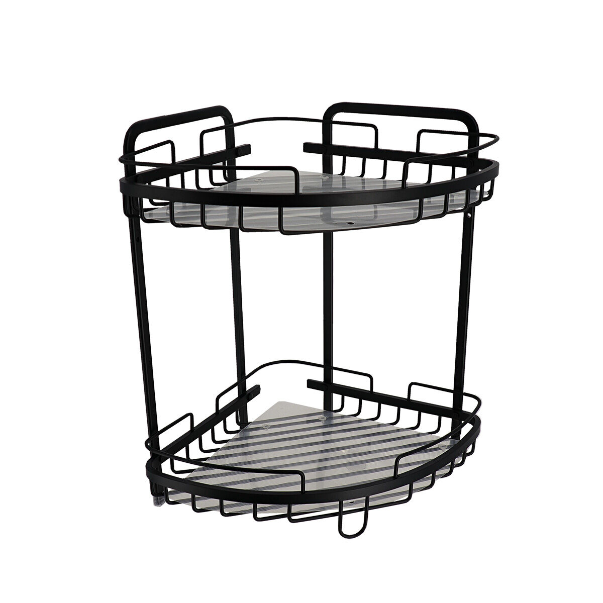 Suporte De Duche Preto Com 2 Prateleiras