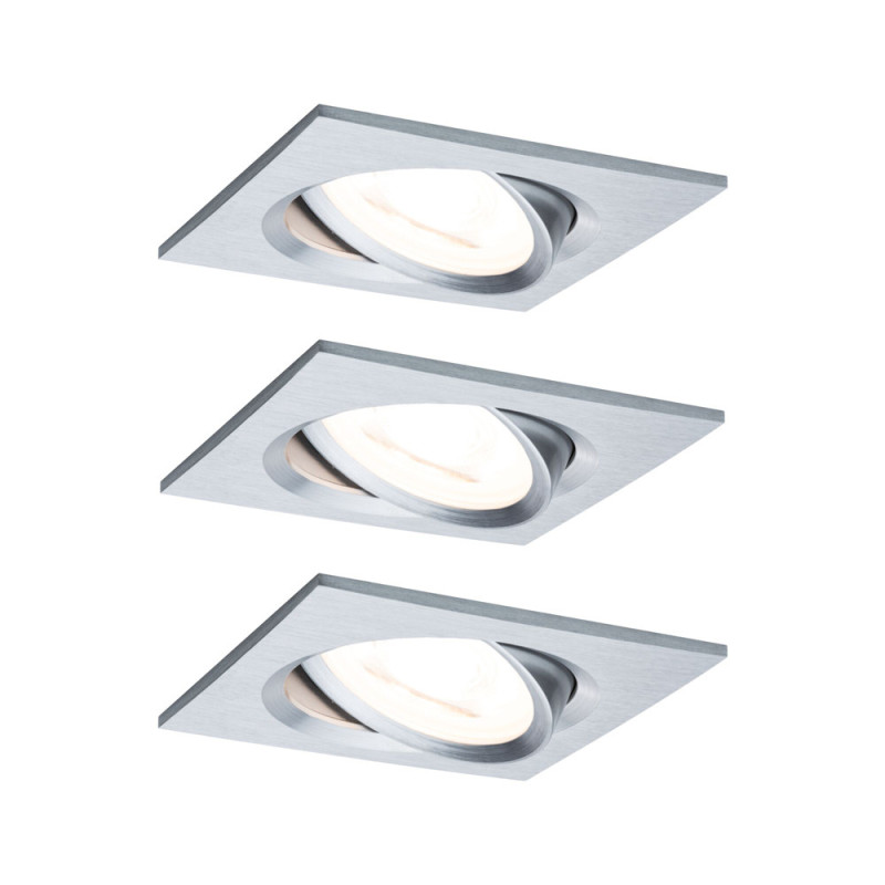 Spot encastrable LED Nova aluminium GU10 blanc chaud IP23 6,5 W 3 pièces PAULMANN