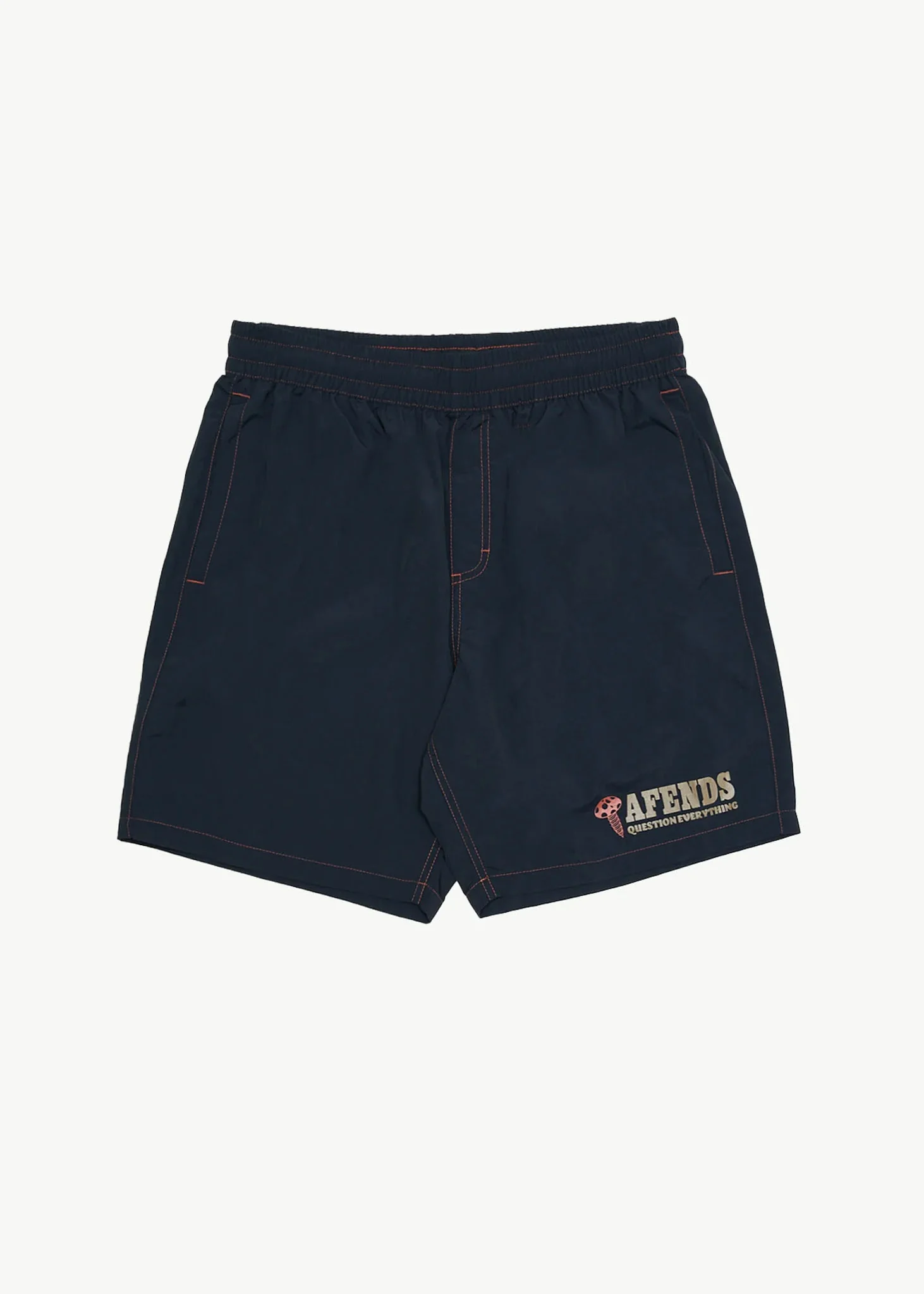 AFENDS Mens Nuts N Bolts - Baywatch Swim Short 18 - Deep Sea