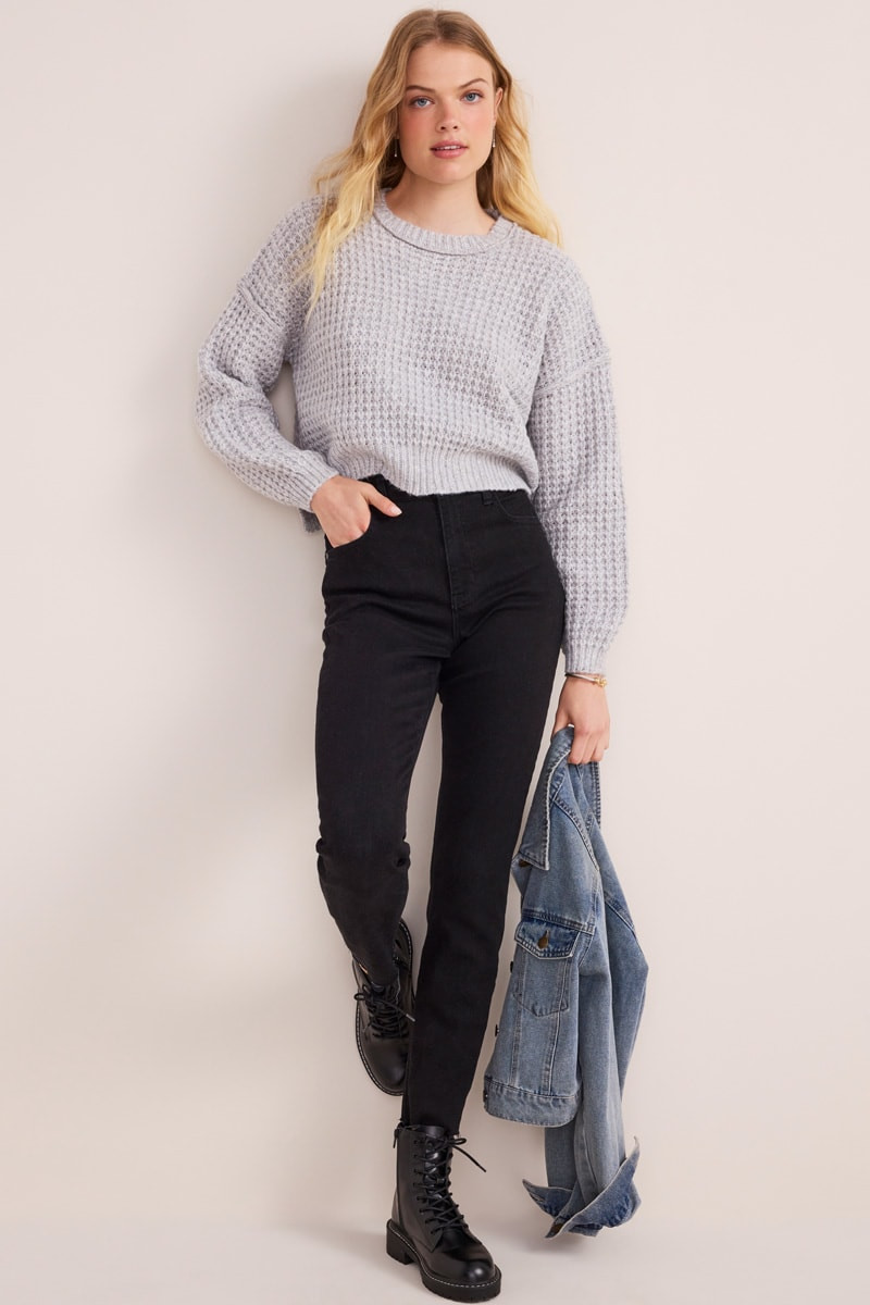 Marcy Waffle Knit Pullover Sweater