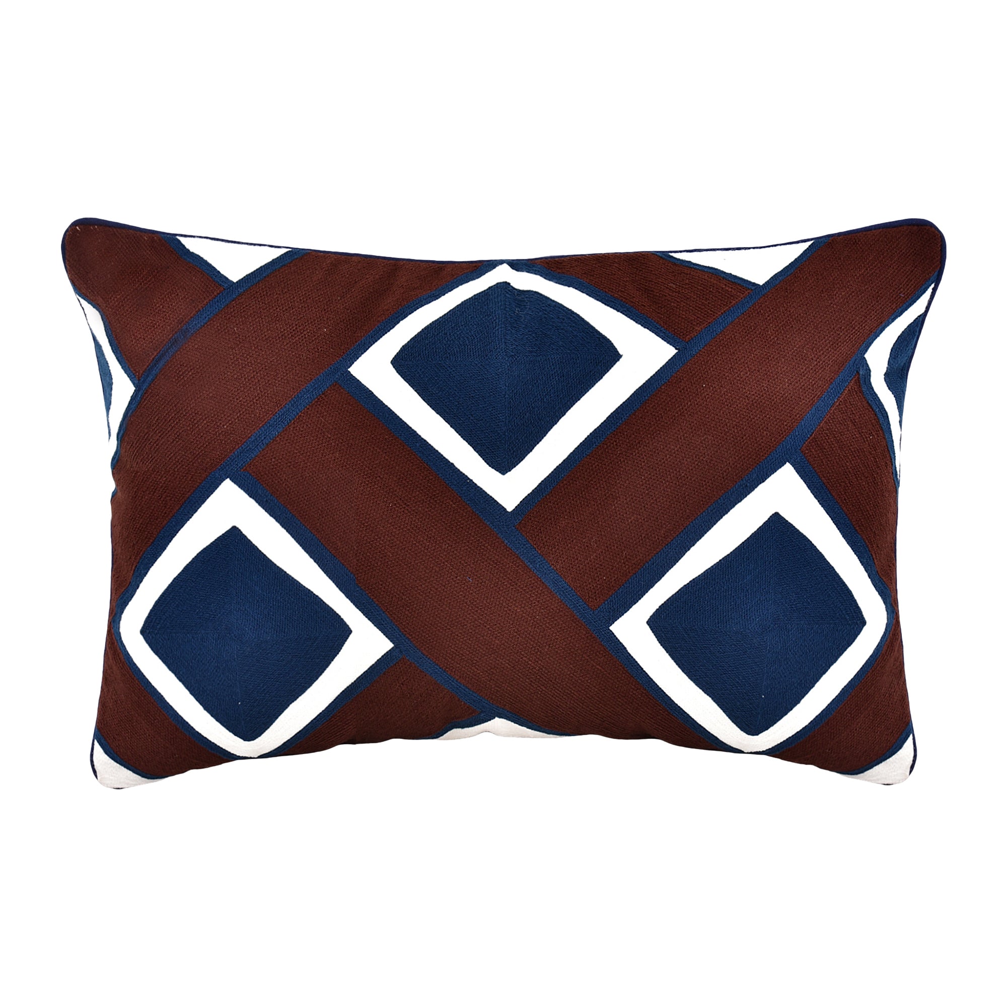 by fonQ Flint Sierkussen 40 x 60 cm - Bordeaux / Blauw