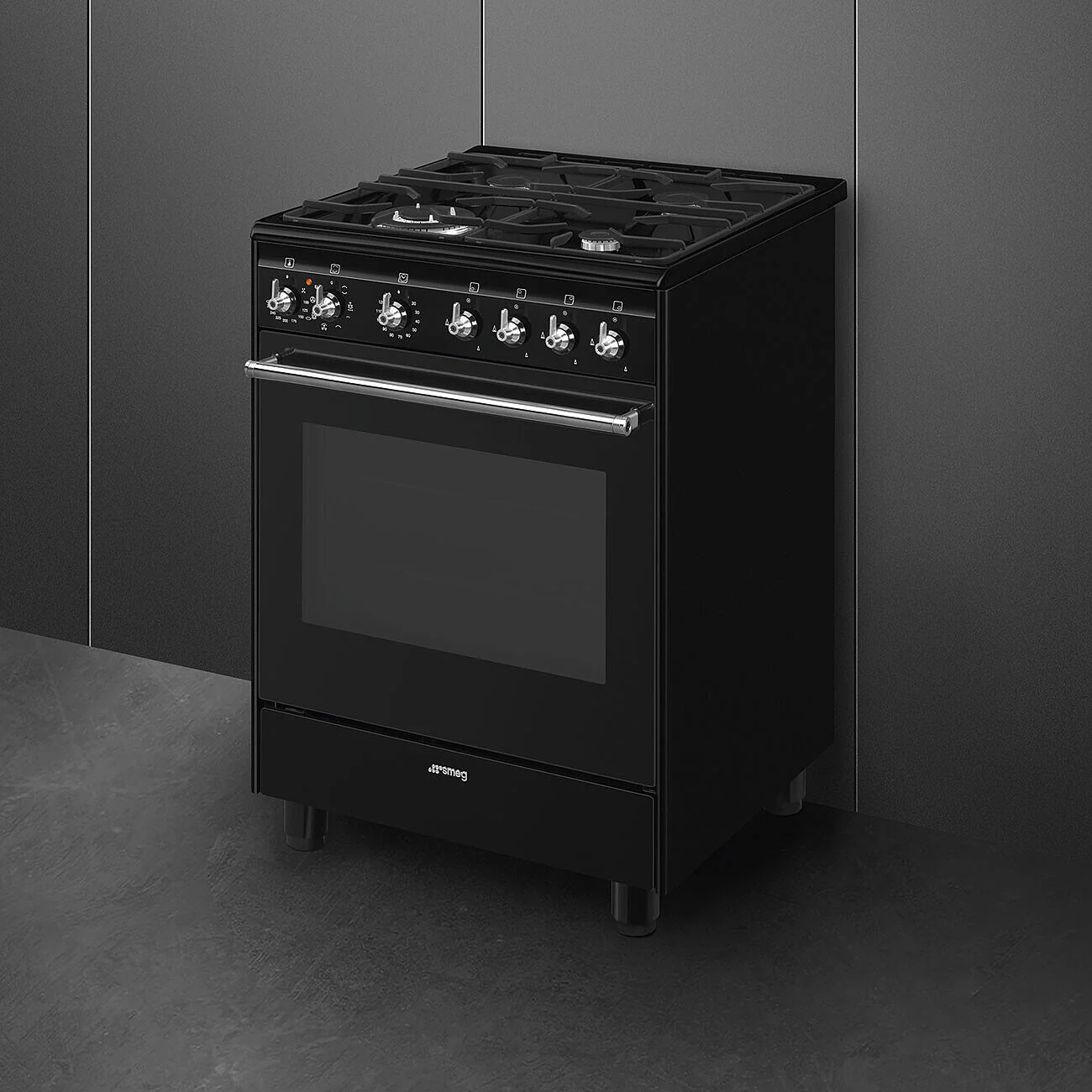 60cm Concert Dual Fuel Cooker Black